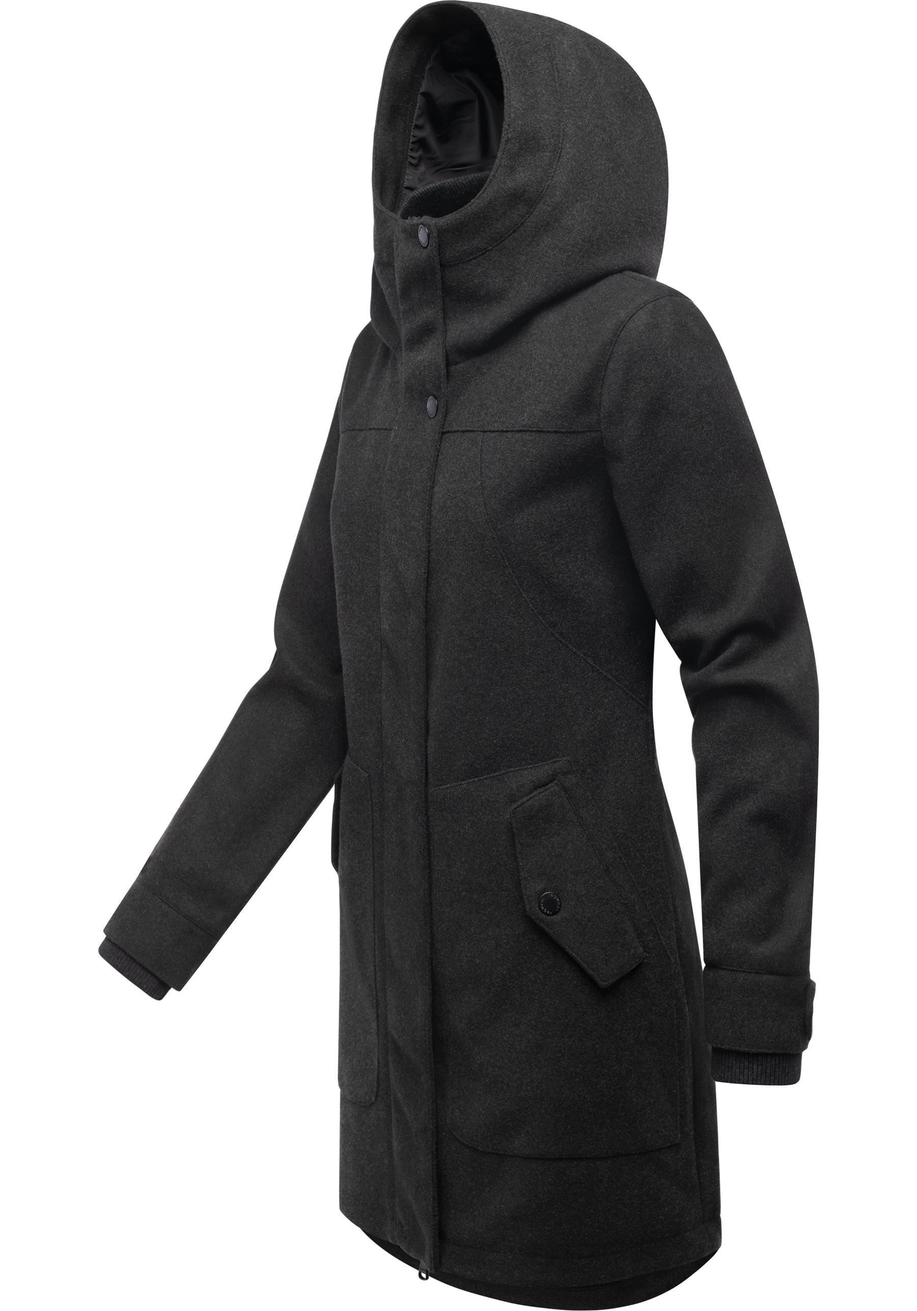 Ragwear Wollmantel »Janesha Coat«, Mantel in Wolloptik mit Kapuze