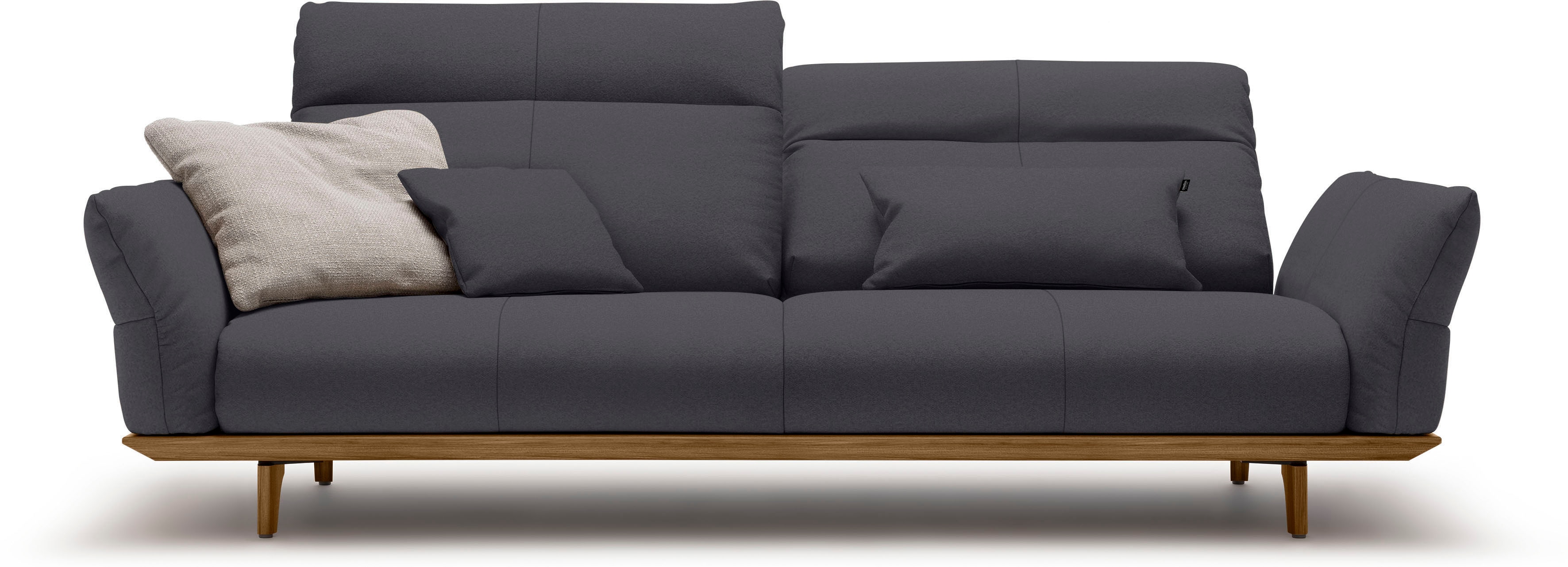 Creation BY ROLF BENZ 3,5-Sitzer "CR.460 Designsofa, erstklassiger Sitzkomfort, verstellb. Rückenlehne" Sockel und Füße in Nussbaum, Breite 228 cm
