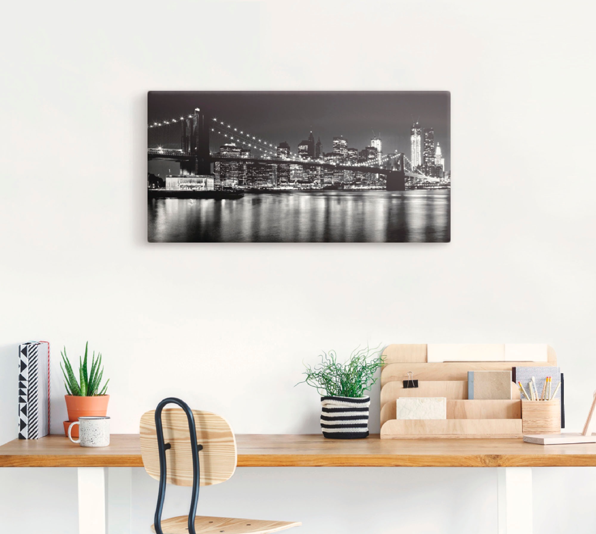 Thumbnail - Artland Leinwandbild "Nächtliche Skyline Manhattan I" Amerika 1 Stk. tlg. als Alubild, Outdoorbild, Leinwandbild, Poster...