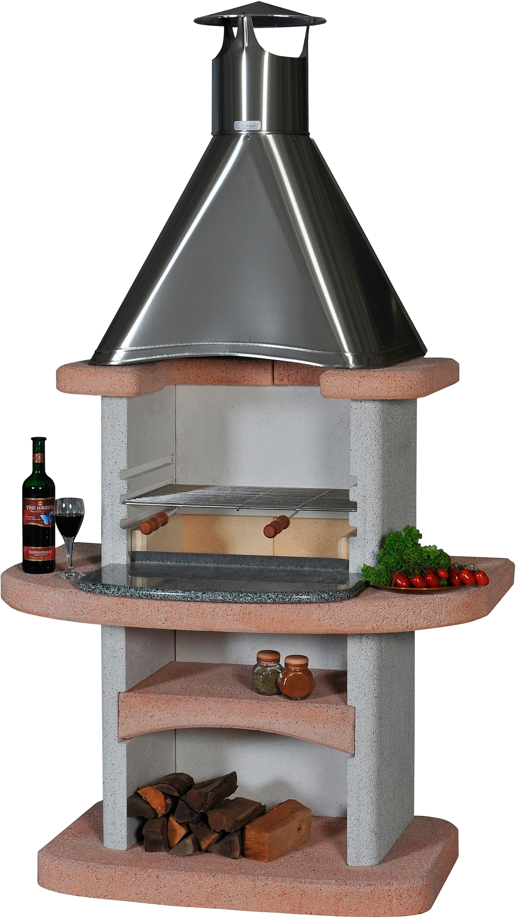 WELLFIRE Grillkamin "Alegra", BxTxH: 110x73x198 cm