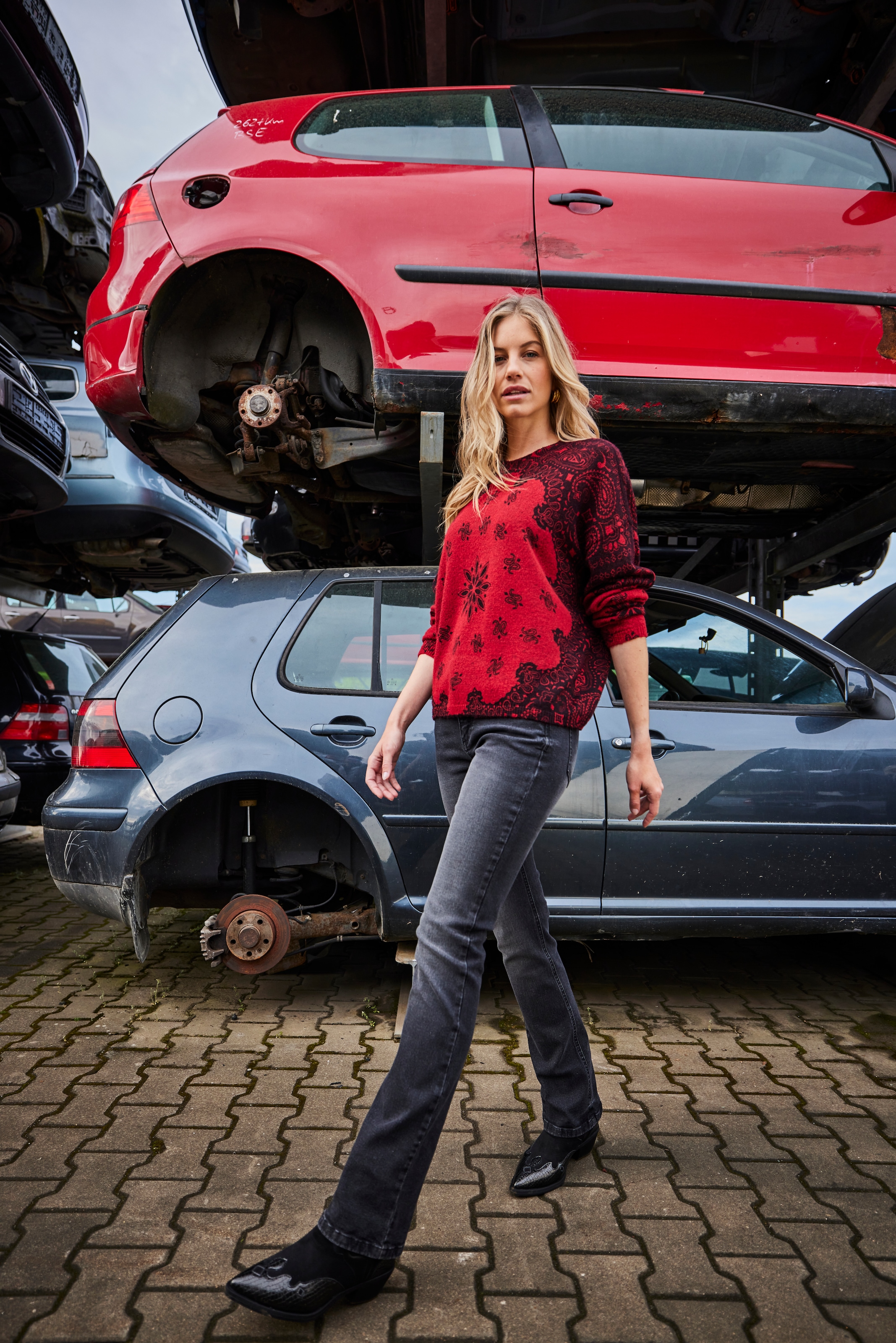 Aniston CASUAL Strickpullover mit fantasievollen Mustern bedruckt - NEUE KOLLEKTION