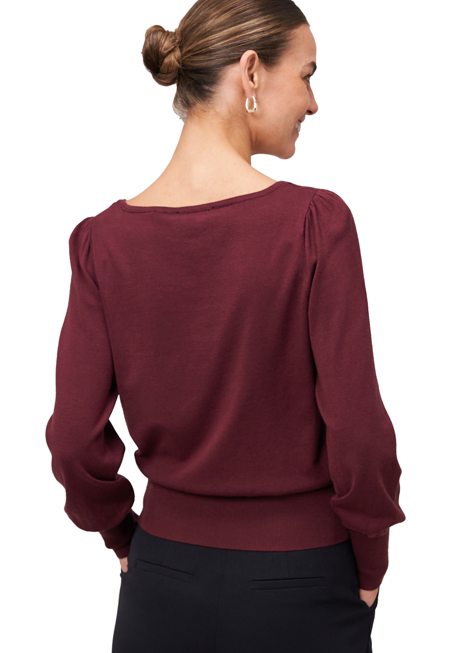 Zero Strickpullover »zero Damen Strickpullover mit Ballonärmeln«, (1 tlg.), Plain/ohne Details