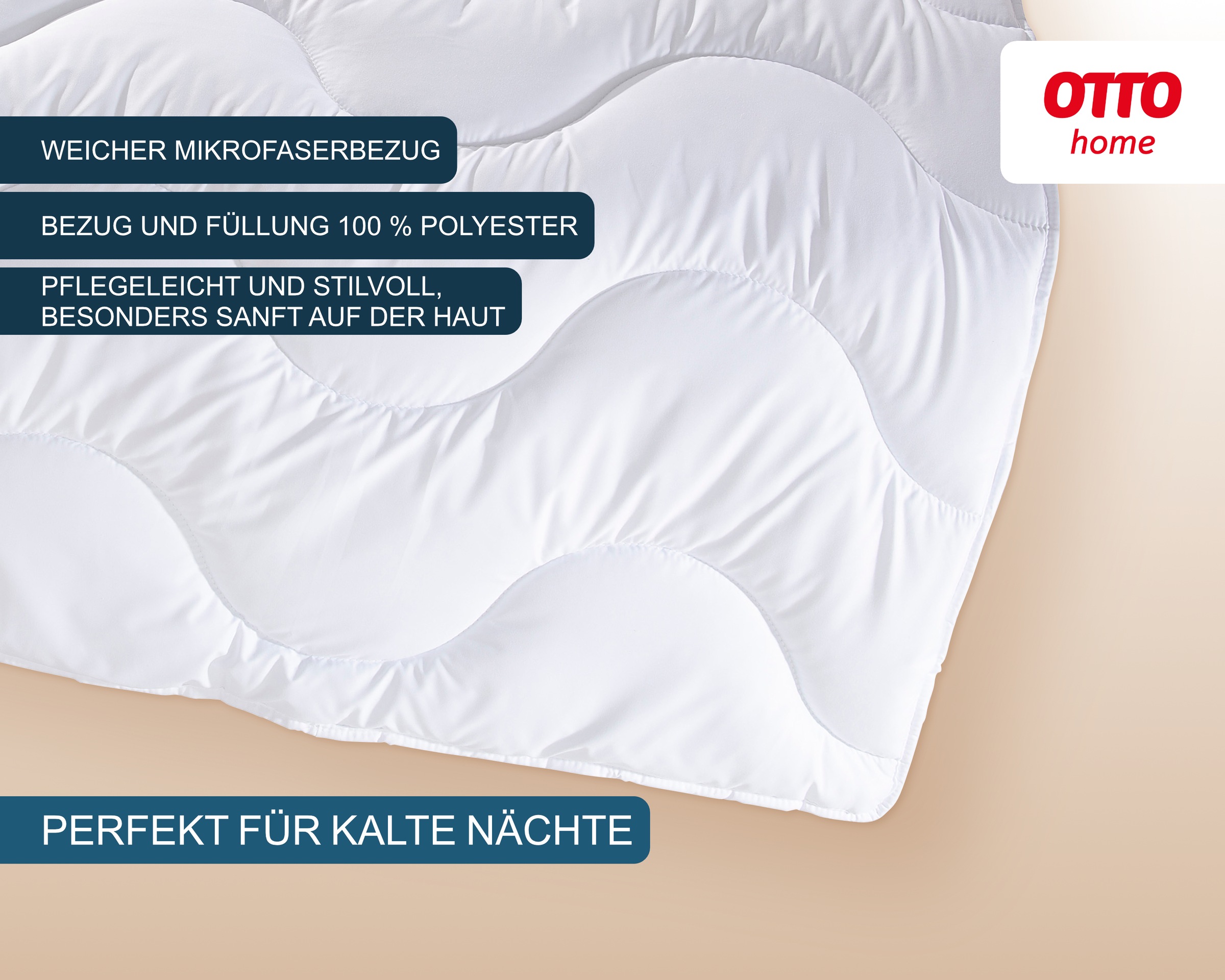 OTTO home Microfaserbettdecke "Mailo Bettdecke 135x200 cm, 155x220 cm" warm Füllung Polyester 1 Stk. tlg. Sommer, Winter, Decke, kuschelweicher Microfaser-Feinbatist Bezug
