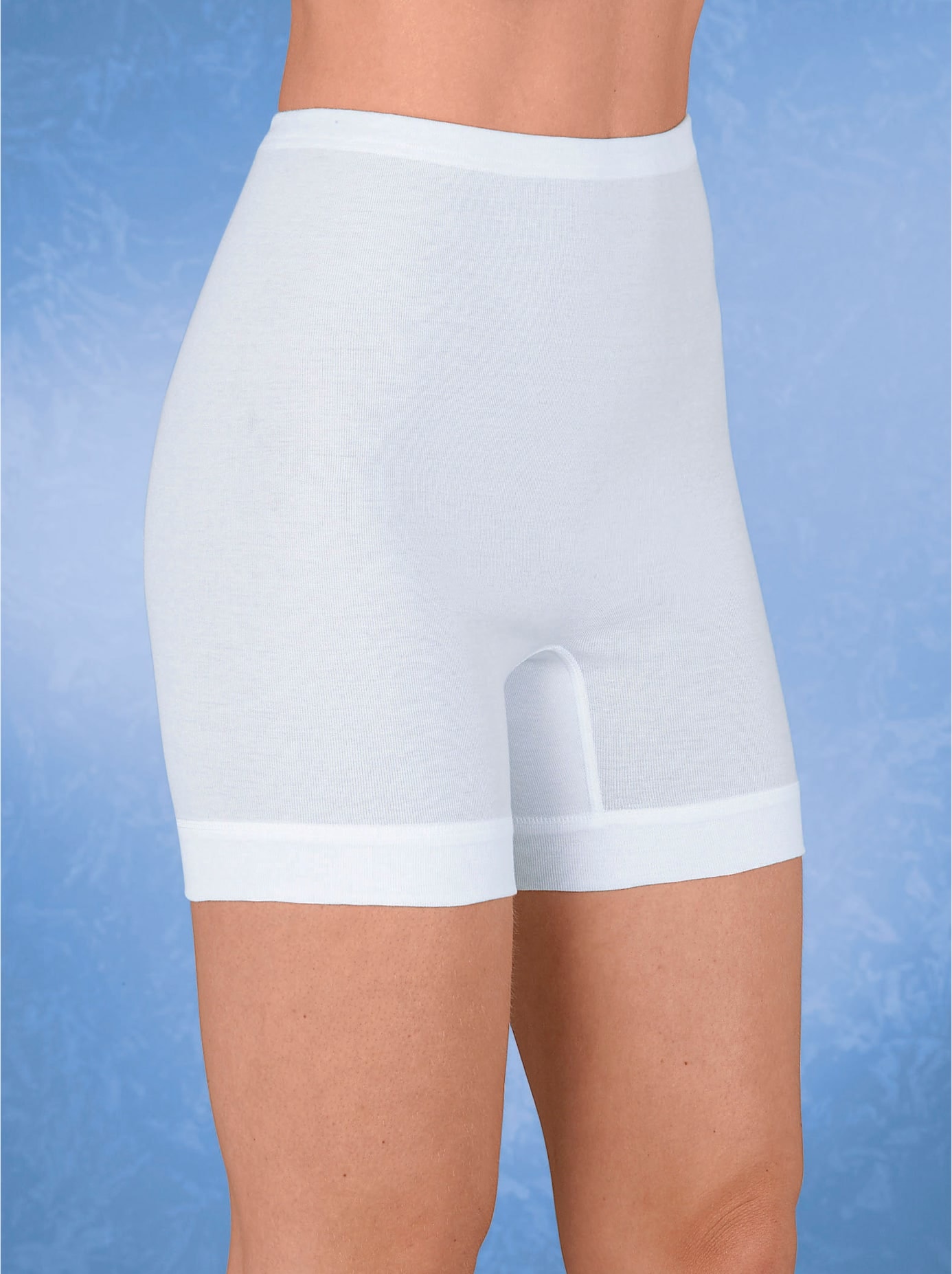 WÄSCHEPUR Damen Lange Unterhose, Gr. 44, weiß, 100% Baumwolle, Unterhosen