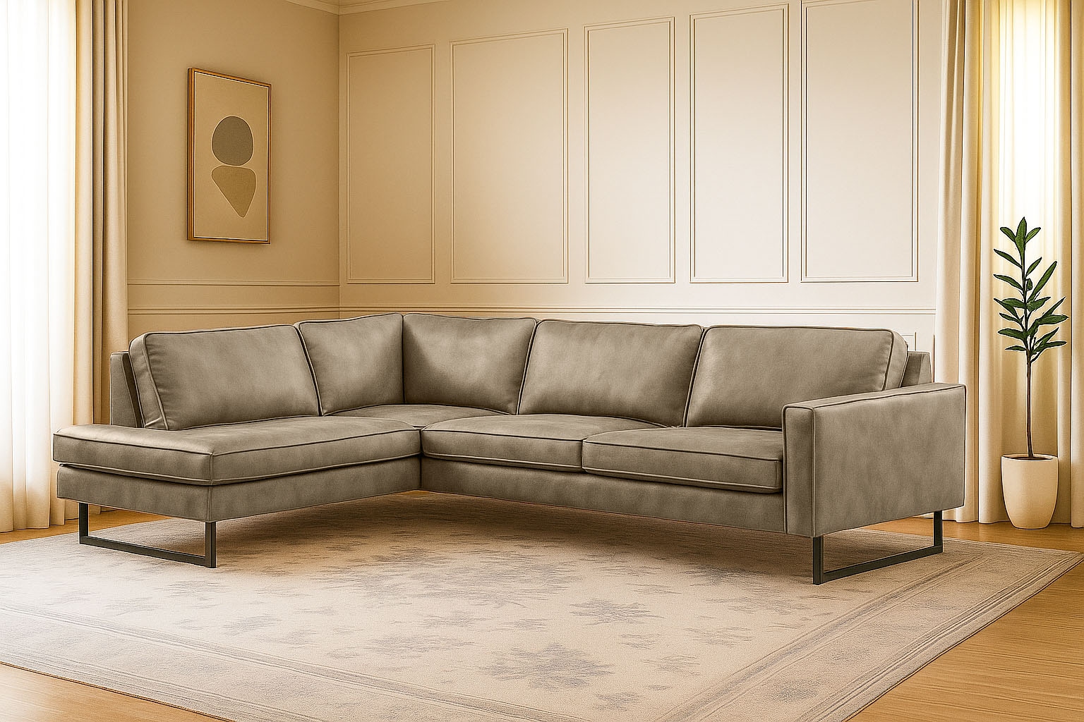 Places of Style Ecksofa "Pinto, 290 cm, Cord, Chenille, Lederoptik, Ottoman günstig online kaufen