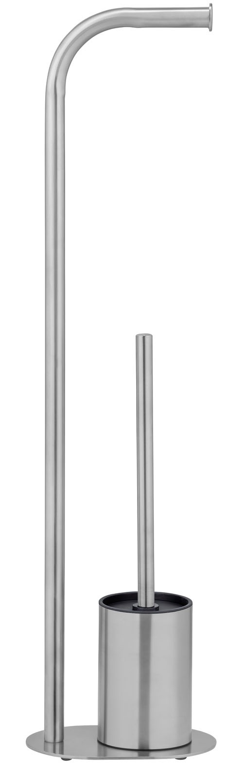 WENKO WC-Garnitur »Levante« aus Edelstahl freistehender Toilettenpapierhalter mit WC-Bürste, Edelstahl rostfrei