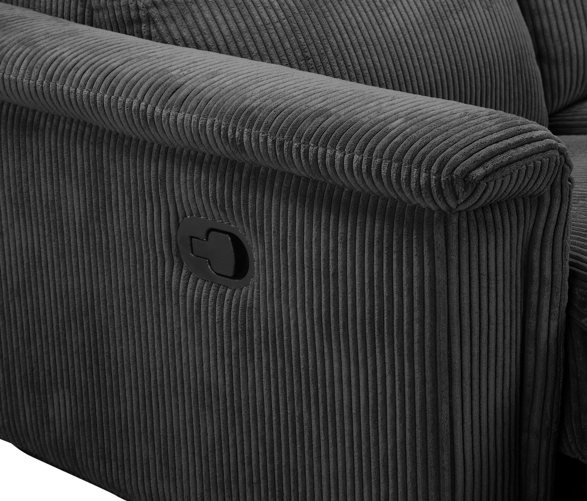 Places of Style 3-Sitzer »Lund Cord, mit manueller o. elektrischer Relaxfunktion in 2 Sitzen,«, USB-A, Kopfteilverstellung, Breite 222 cm