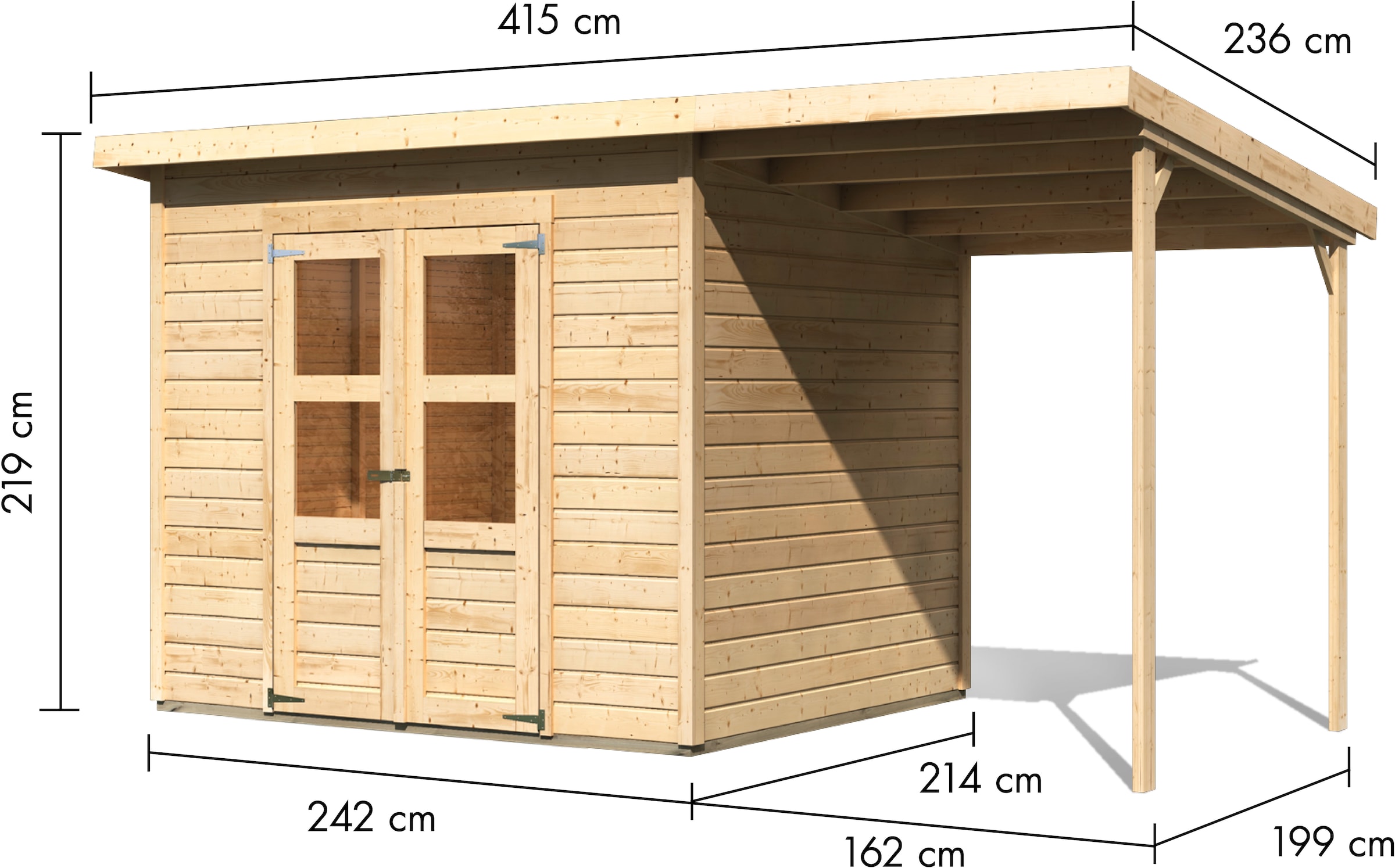 KONIFERA Gartenhaus »Amrum 5« inkl. Anbaudach