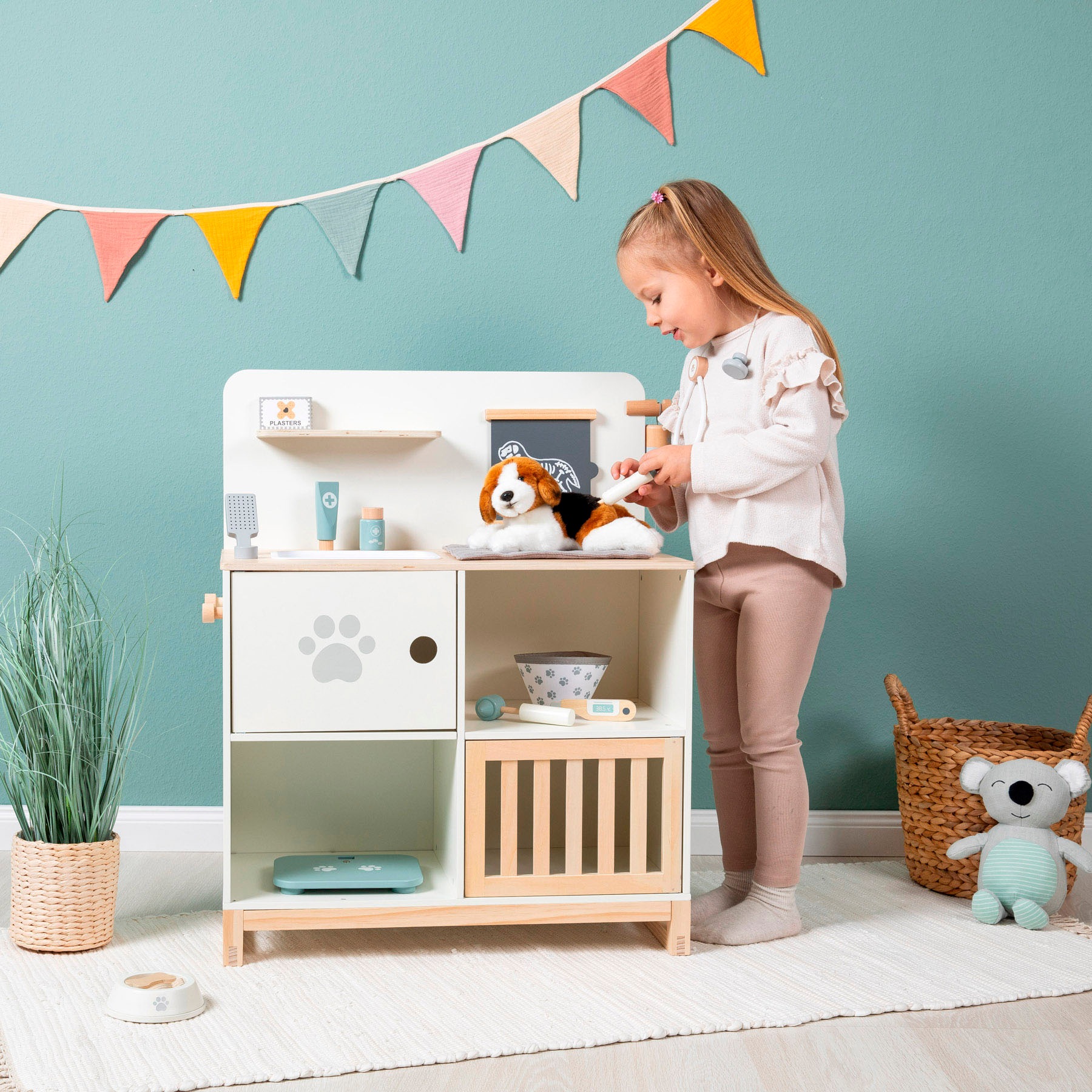 Spielzeug-Arztkoffer MUSTERKIND "Tierarzt-Center Thymus", weiß, natur, Rollenspielzeug, KinderB:65cm H:75cm T:31cm, Holz, B:65cm H:75cm T:31cm 2