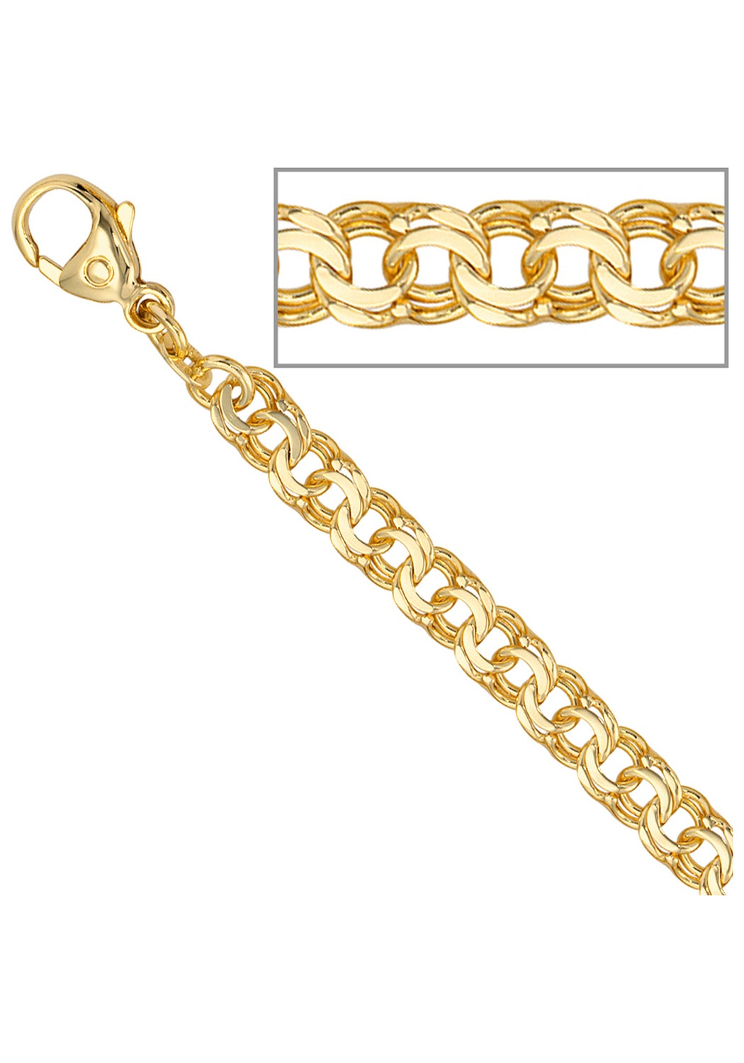 JOBO Goldarmband, Garibaldiarmband 585 Gold massiv 19 cm