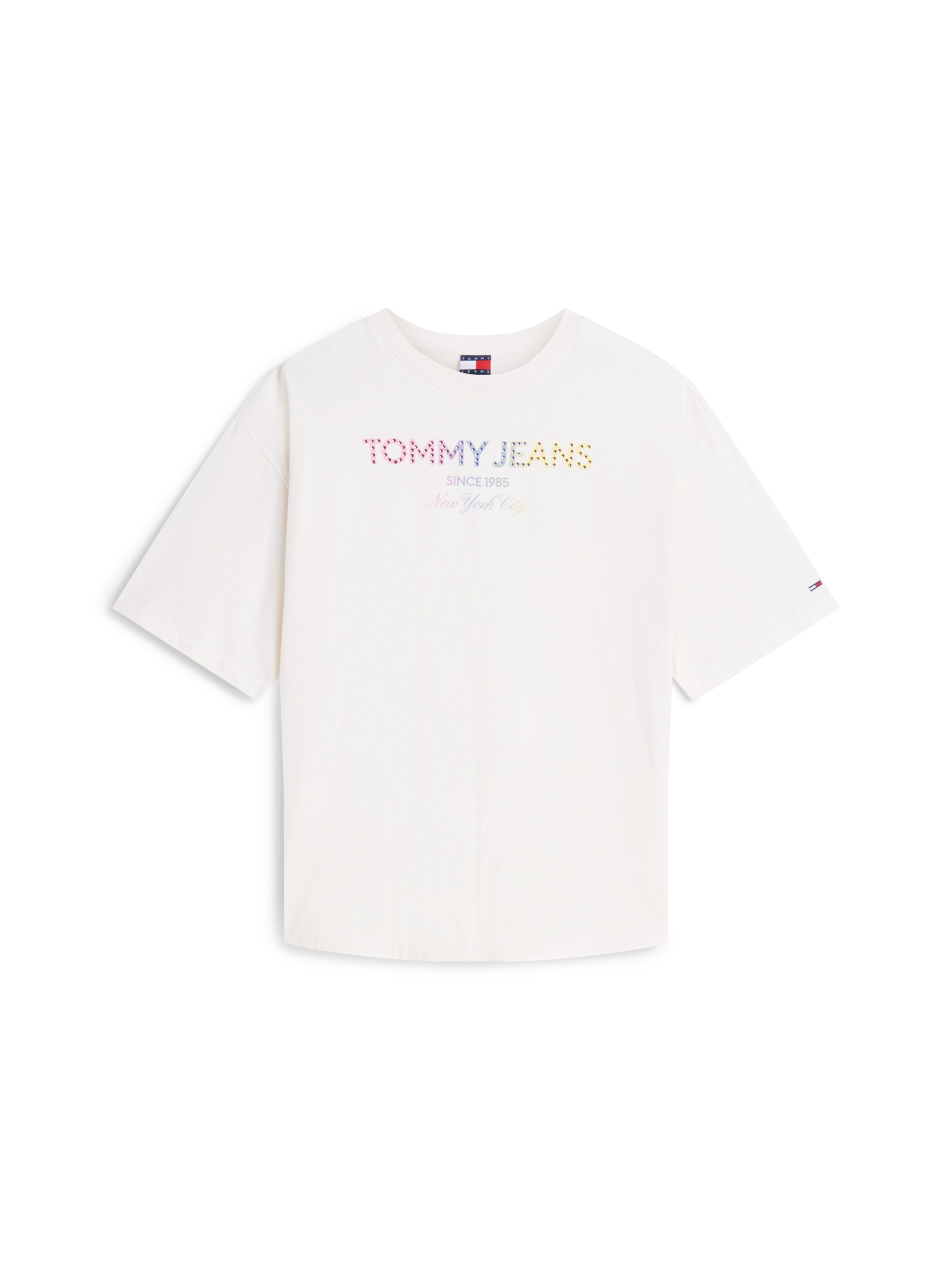 Tommy Jeans T-Shirt »TJW OVS TJ BLING GMD TEE« Baumwolle, Glitzerdetails,  Logodruck