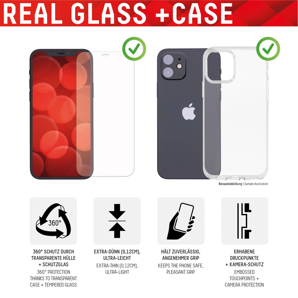 Displex Displayschutzglas »DISPLEX Real Glass Panzerglas für Apple iPhone 12 mini (5,4")«, für Apple iPhone 12 Mini