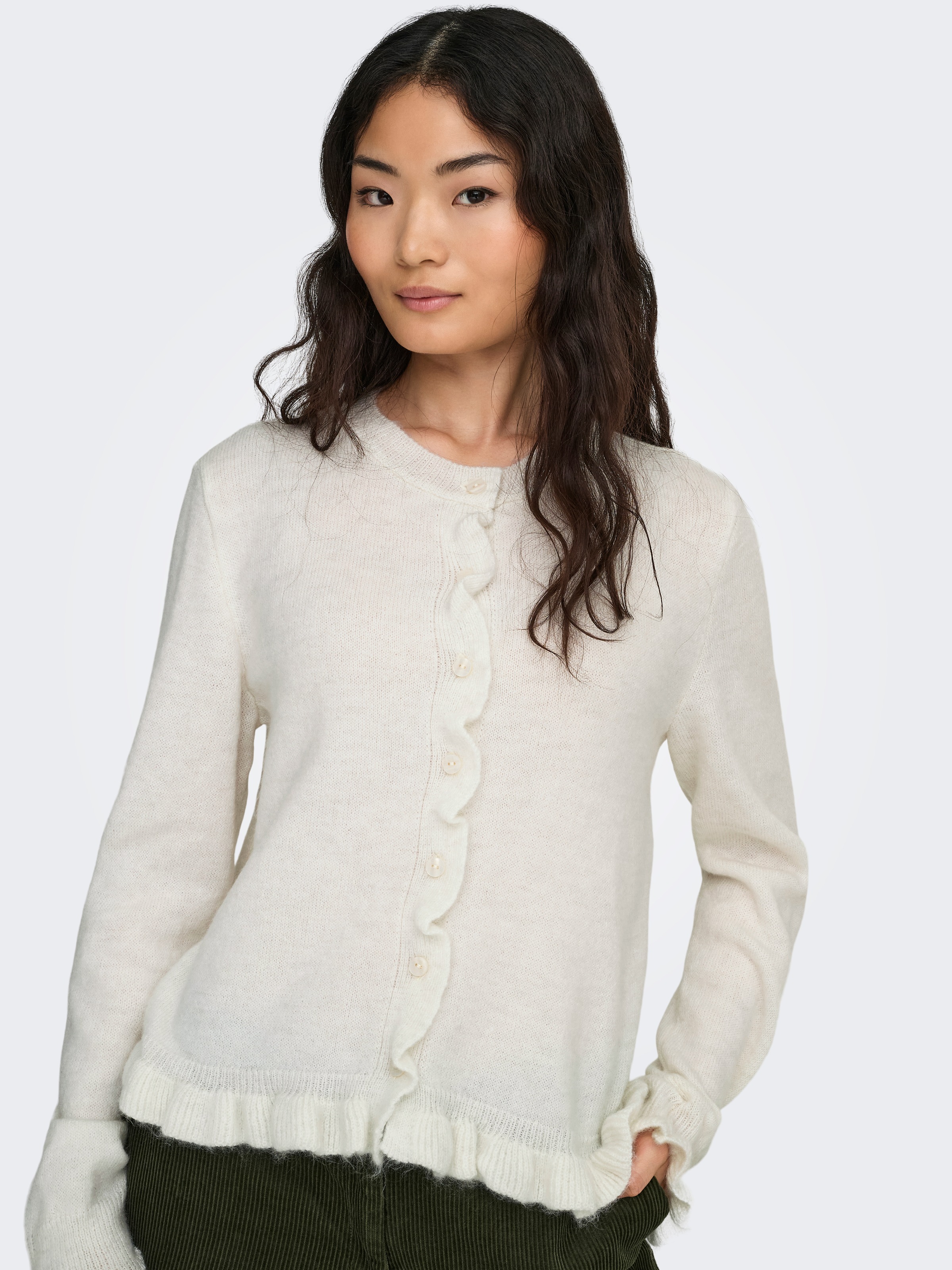 JDY Strickjacke "JDYLETTY L/S ON FRILL CARDIGAN KNT NOOS" günstig online kaufen