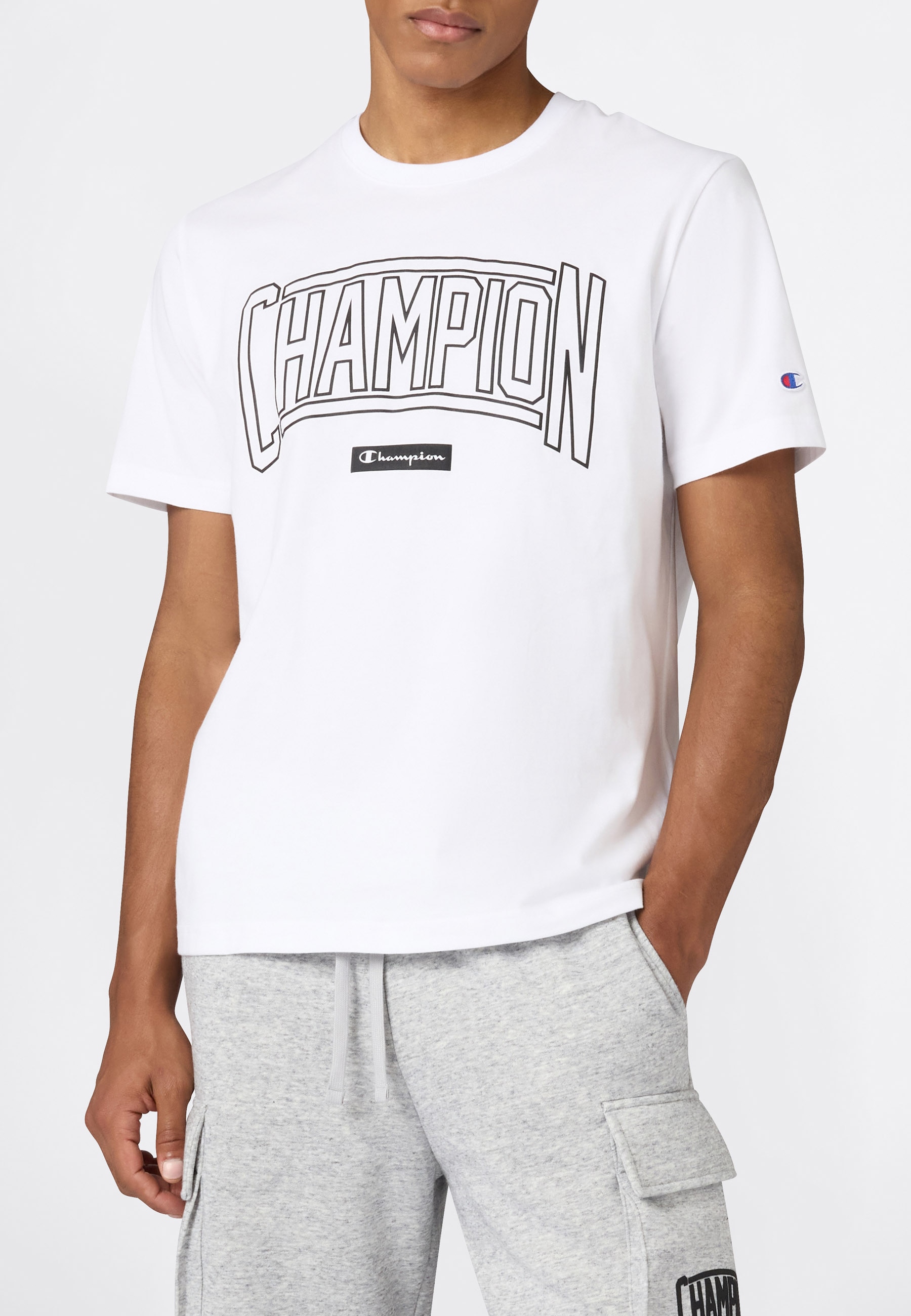 Champion "COLLEGE Relax Fit Crewneck T-Shirt" Kurzarm, mit Rundhalsausschnitt, aus Baumwolle
