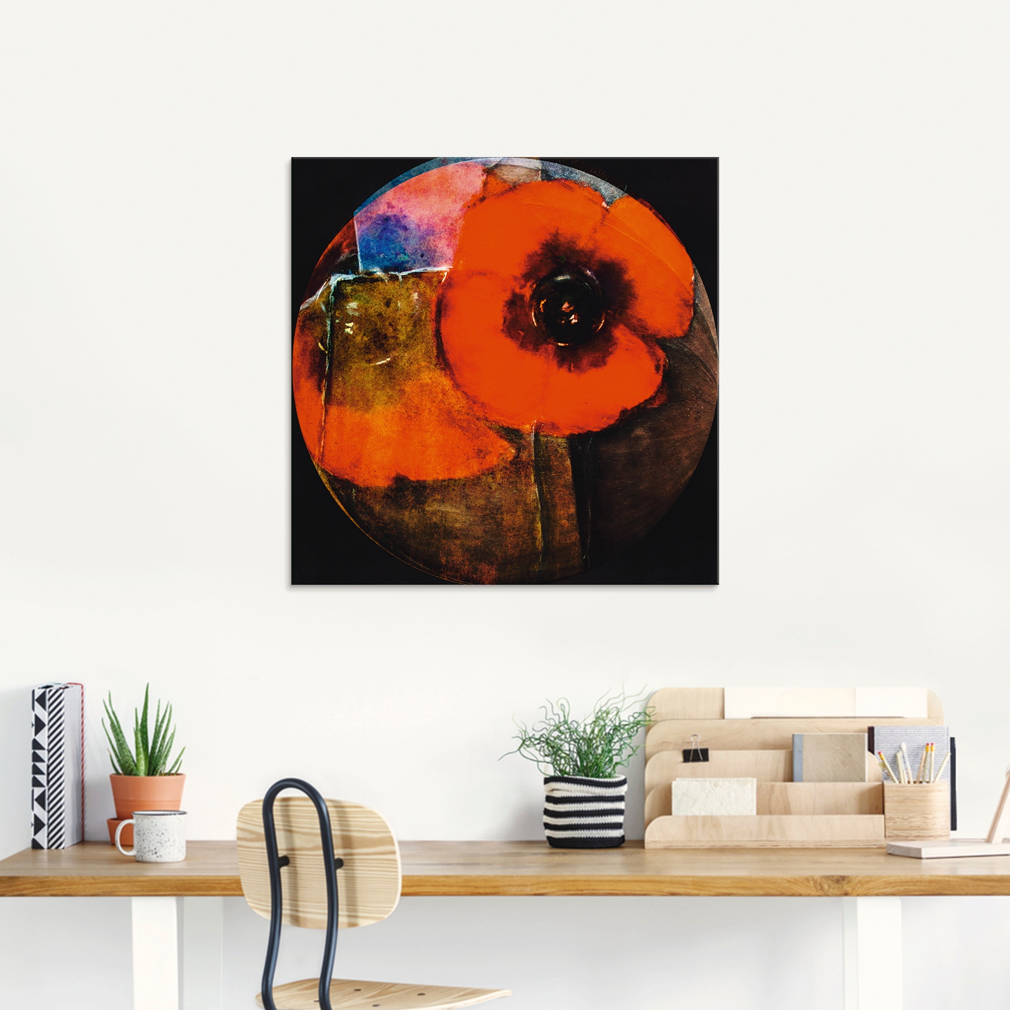 Artland Glasbild "Roter Mohn - abstrakt", Blumen, (1 St.), in verschiedenen günstig online kaufen