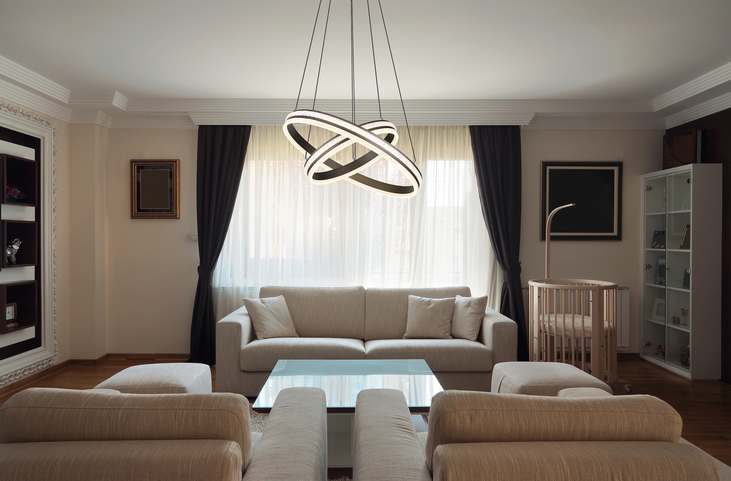 GLOBO LIGHTING LED Pendelleuchte »GROUNI«, Leuchtmittel LED-Modul | LED fest integriert, Hängelampe/Hängeleuchte/Wohnzimmer/Esstisch/elegant