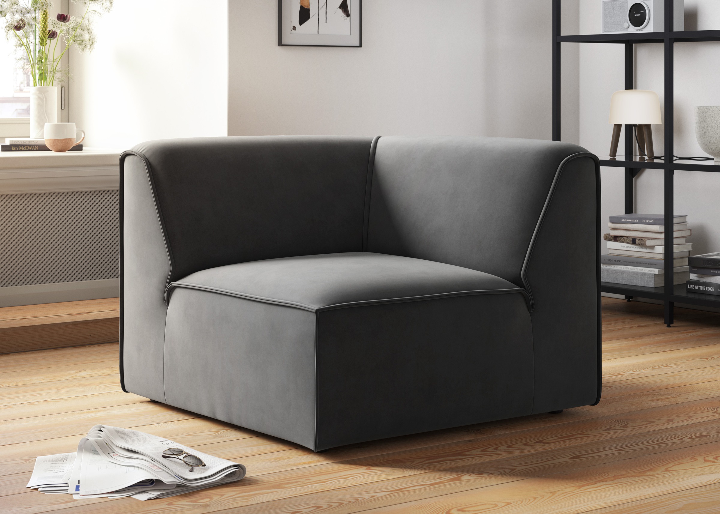 RAUM.ID Sofa-Eckelement »Merid, Sofaelement, Maße B/T/H: 97/97/46 cm«, als Modul oder separat verwendbar, für individuelle Zusammenstellung