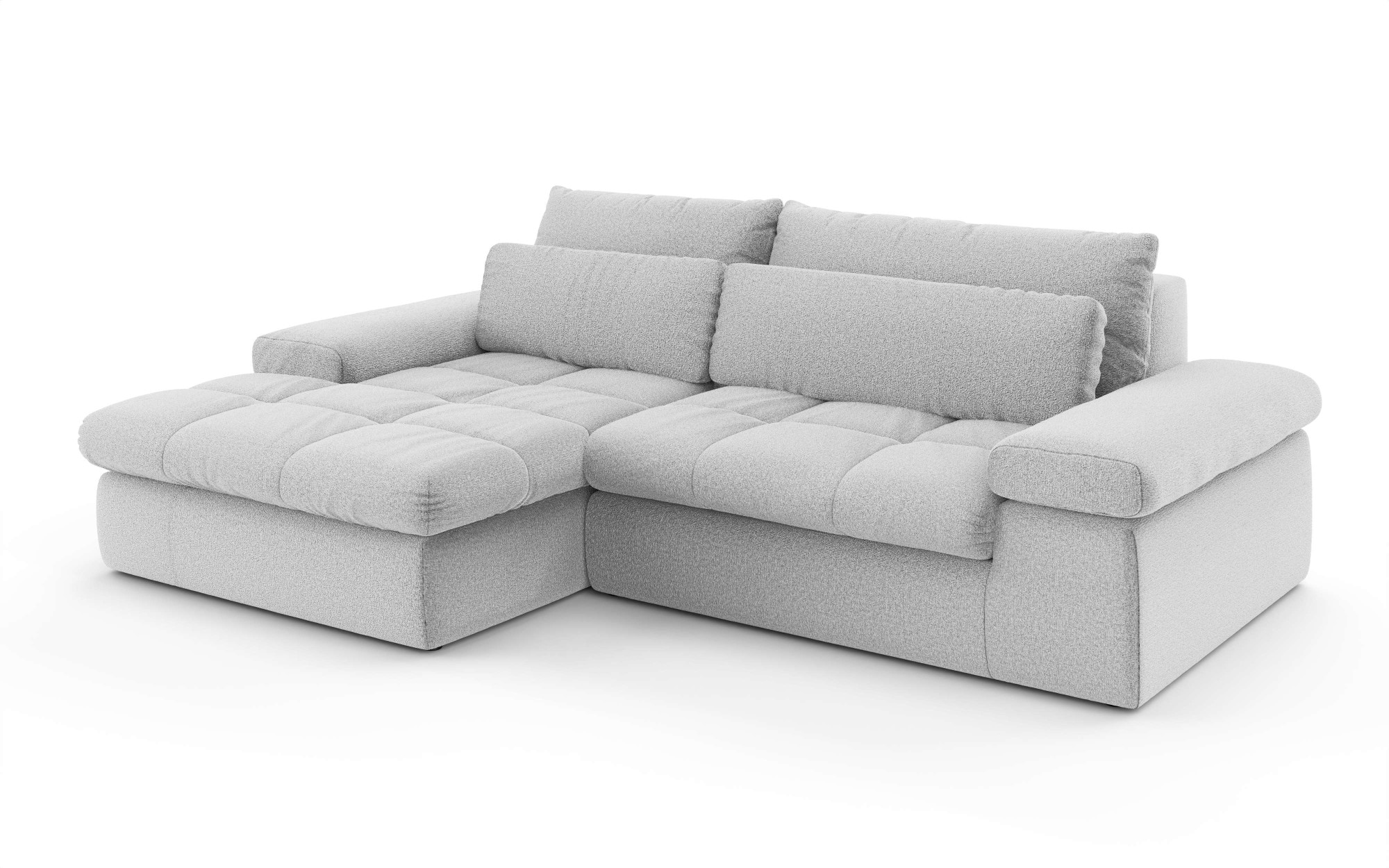 Home affaire Ecksofa »ALVERIE mit Recamiere, moderne Steppung, Maße: B/T/H 274/203/106 cm«, L-Form mit Wellenunterfederung, mit 4 Rückenkissen, pflegeleicht Stoff