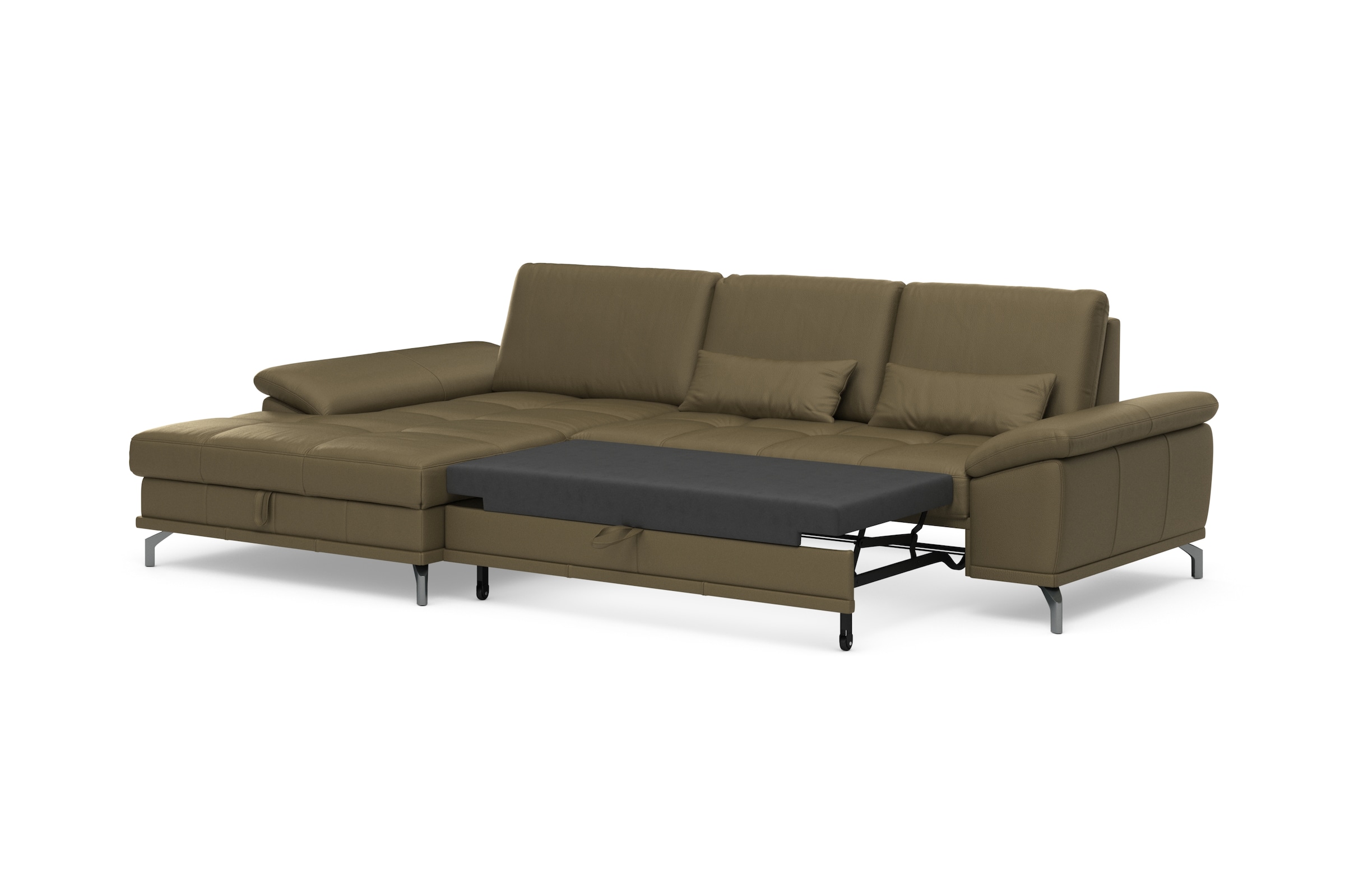 Places of Style Ecksofa Costello, mit Sitztiefenverstellung und Armlehnfunktion, incl. 3 Nierenkissen