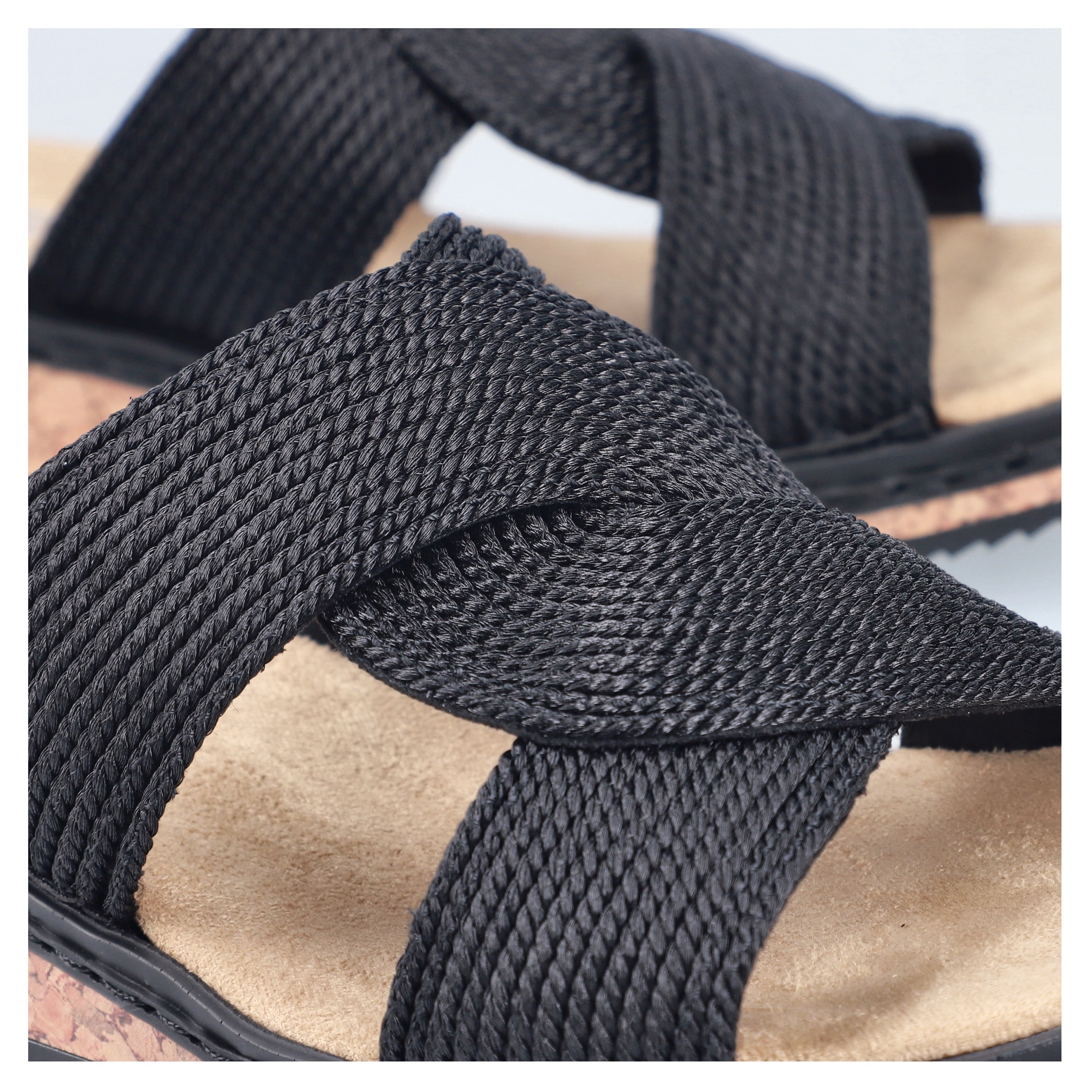 Rieker Pantolette, Sommerschuh, Schlappen, Hausschuh, Keilabsatz, mit weicher Innensohle