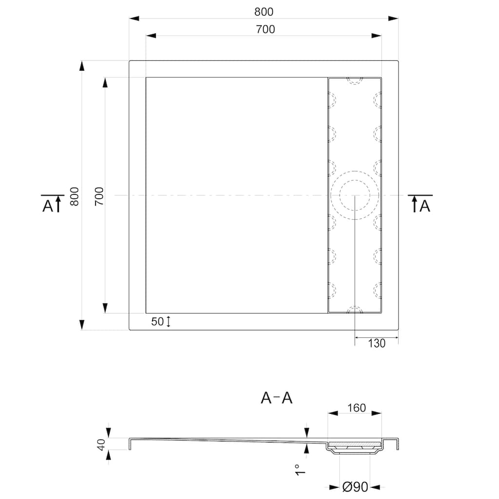 OTTOFOND Duschwanne »Plateau«, (3 St.)