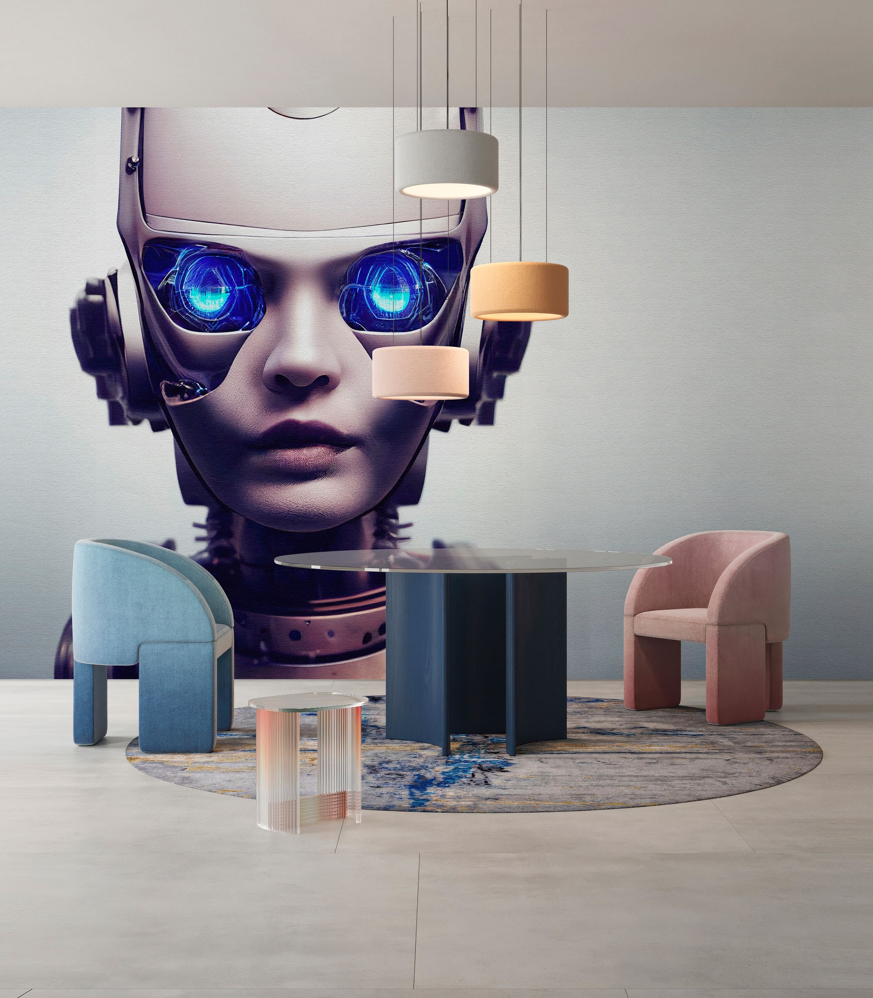 living walls Fototapete »Walls by Patel 5 Fototapete Futuristischer Roboter« 3D-Optik glatt Futuristischer Roboter auf 200 g/m² Premium-Vlies