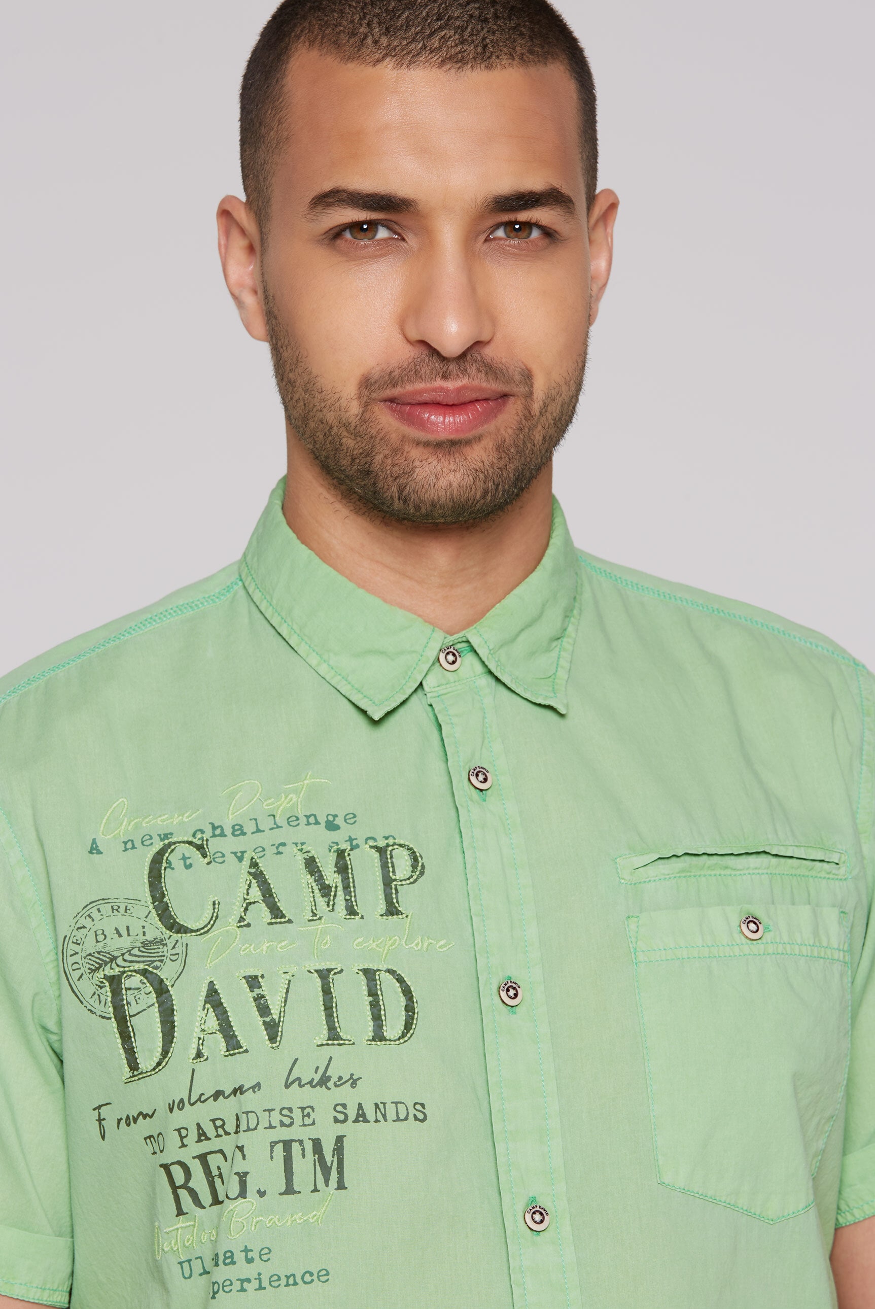 CAMP DAVID Kurzarmhemd, aus Baumwolle