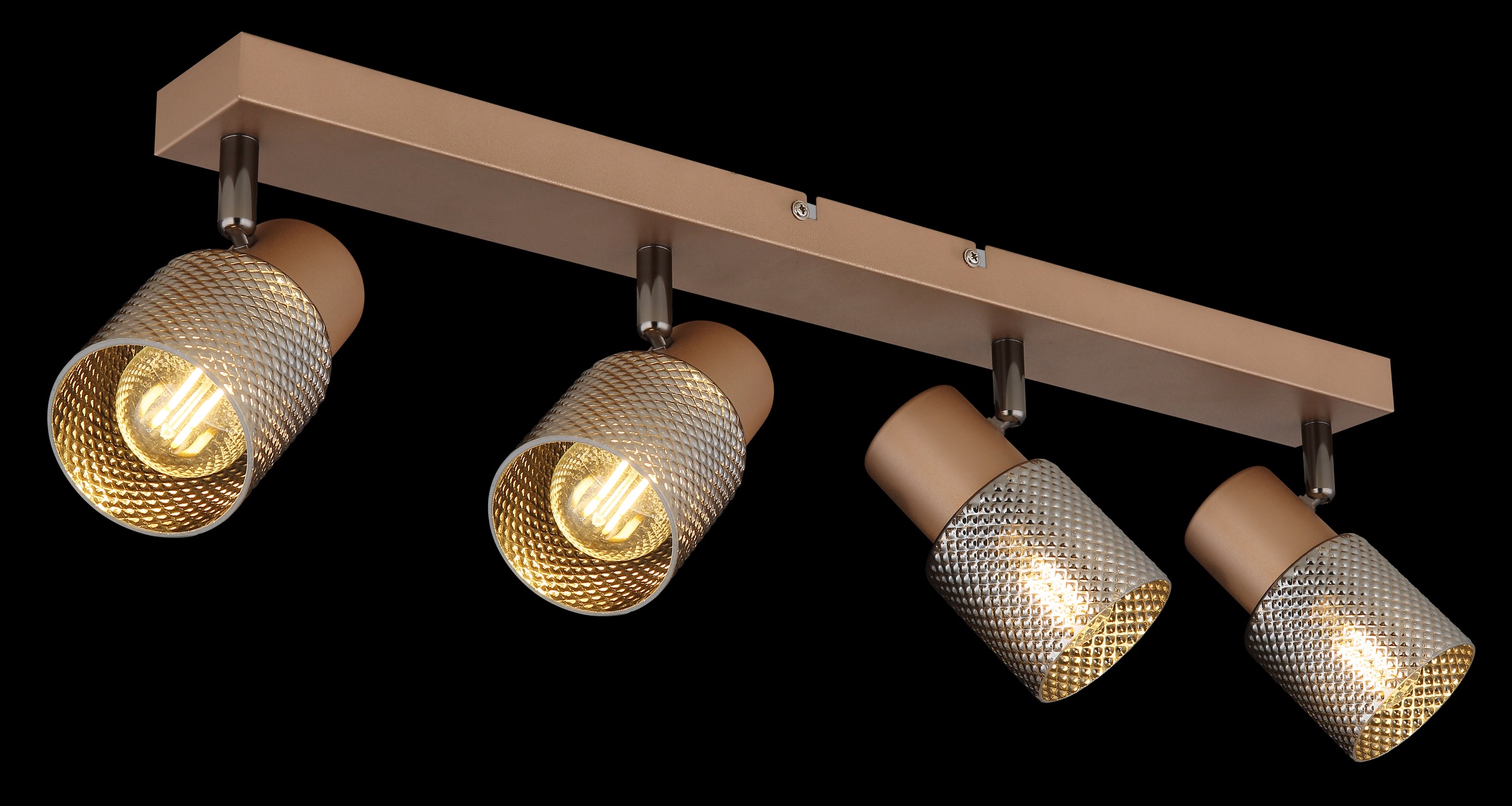 GLOBO LIGHTING Deckenstrahler »SATELLA«, Leuchtmittel E14 | ohne Leuchtmittel, Deckenspot/kaffeefarben/Glaskupferfarb./Kristalleffekt/Flur/Wohnzimmer