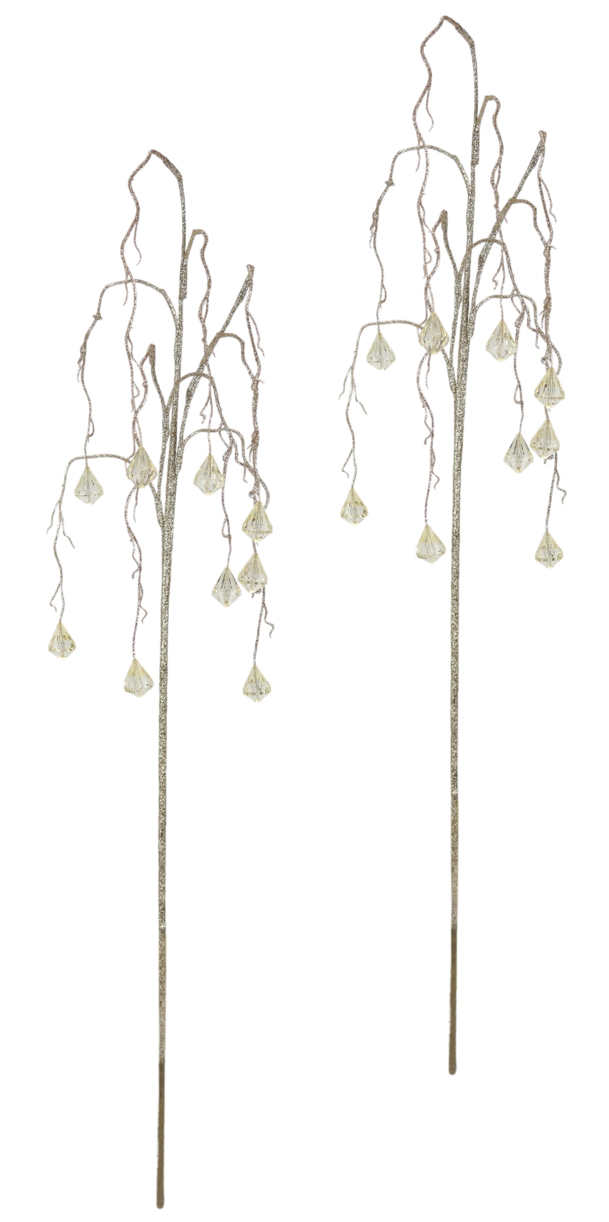 I.GE.A. Kunstzweig "Dekozweig" 2er Set 70cm Acryl Steine Blätter Adventskranz Floristik Deko Zweig