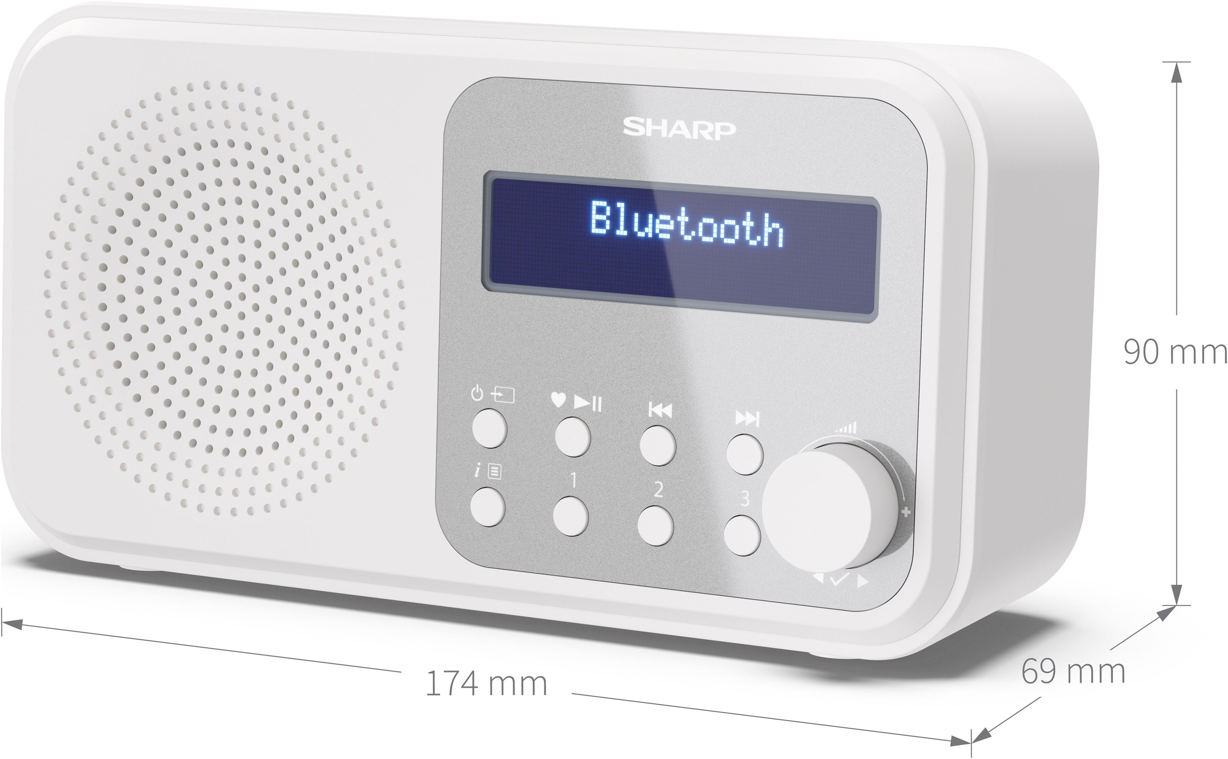 Sharp Radio »DR-P420«, (Bluetooth-A2DP Bluetooth-AVRCP Bluetooth Digitalradio (DAB+)-FM-Tuner mit RDS 2 W)