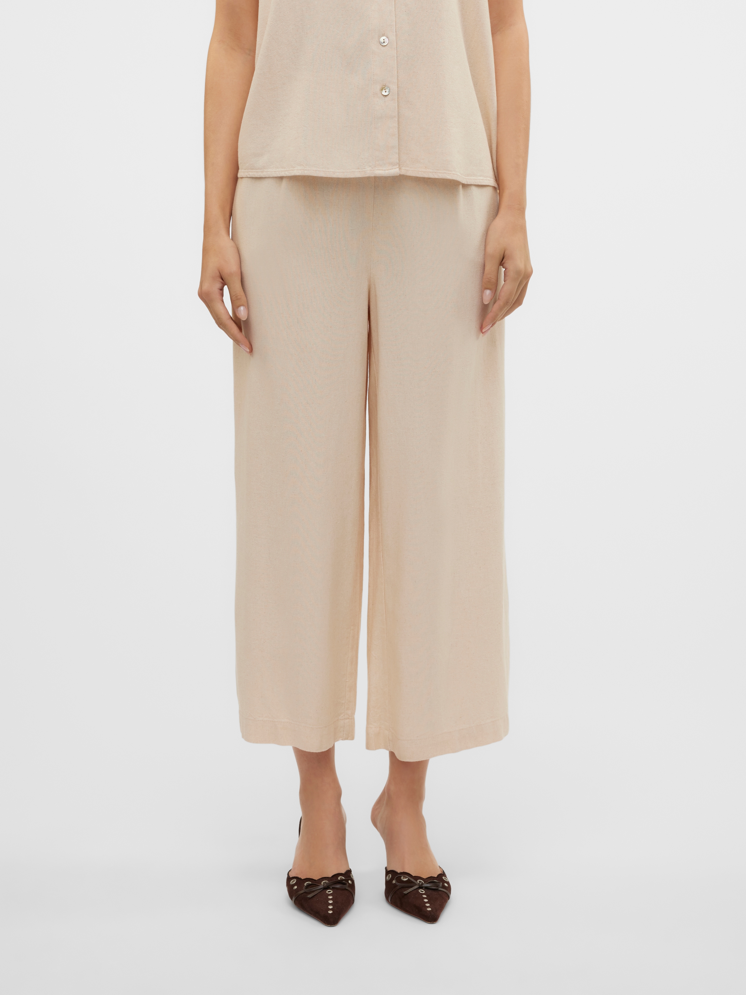 Vero Moda Culotte "VMMYMILO H/W CULOTTE PANT WVN GA", mit Leinen günstig online kaufen