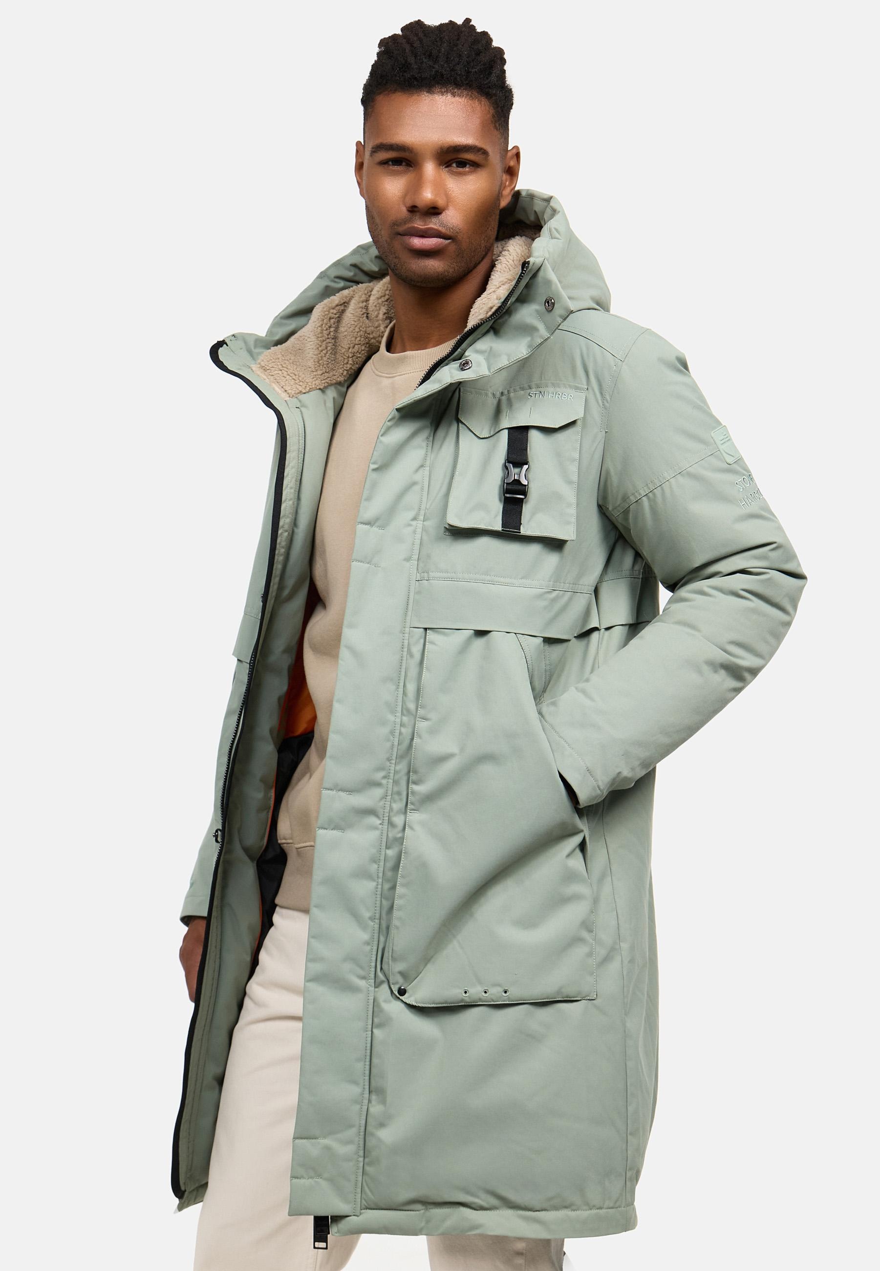 Stone Harbour Wintermantel »Cyriaan XX«, Langer Herren Winterparka mit großen Eingrifftaschen