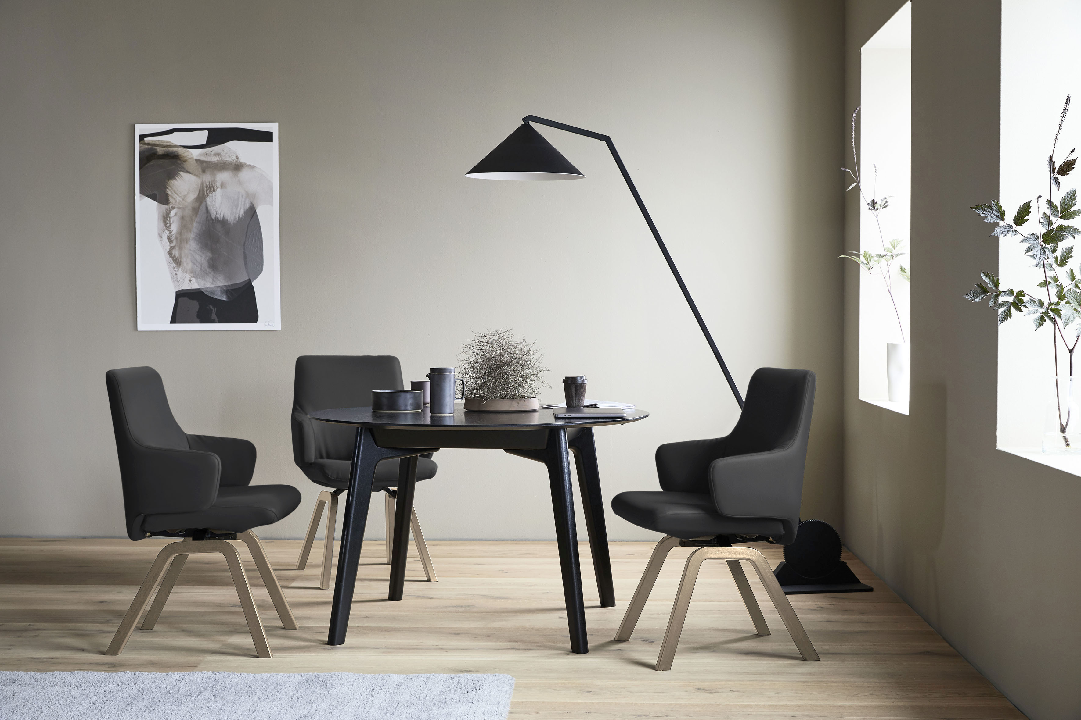 Stressless Polsterstuhl "Laurel" () Low Back mit Armlehne, Größe L, mit schräggestellten Beinen in Eiche