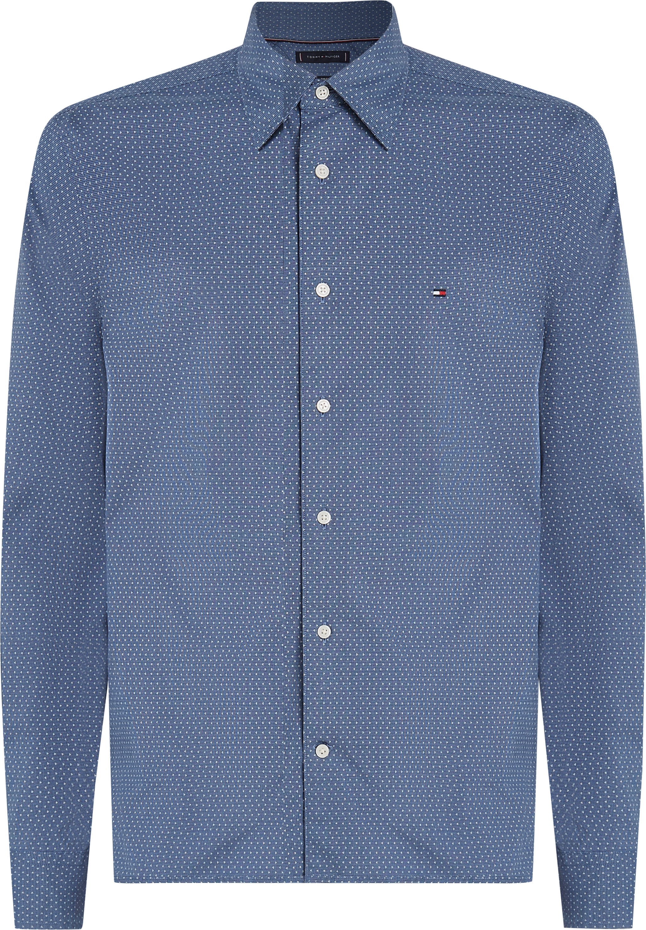 Tommy Hilfiger Langarmhemd »FLEX POPLIN MINI PRINT RF SHIRT«, regular fit, Kentkragen