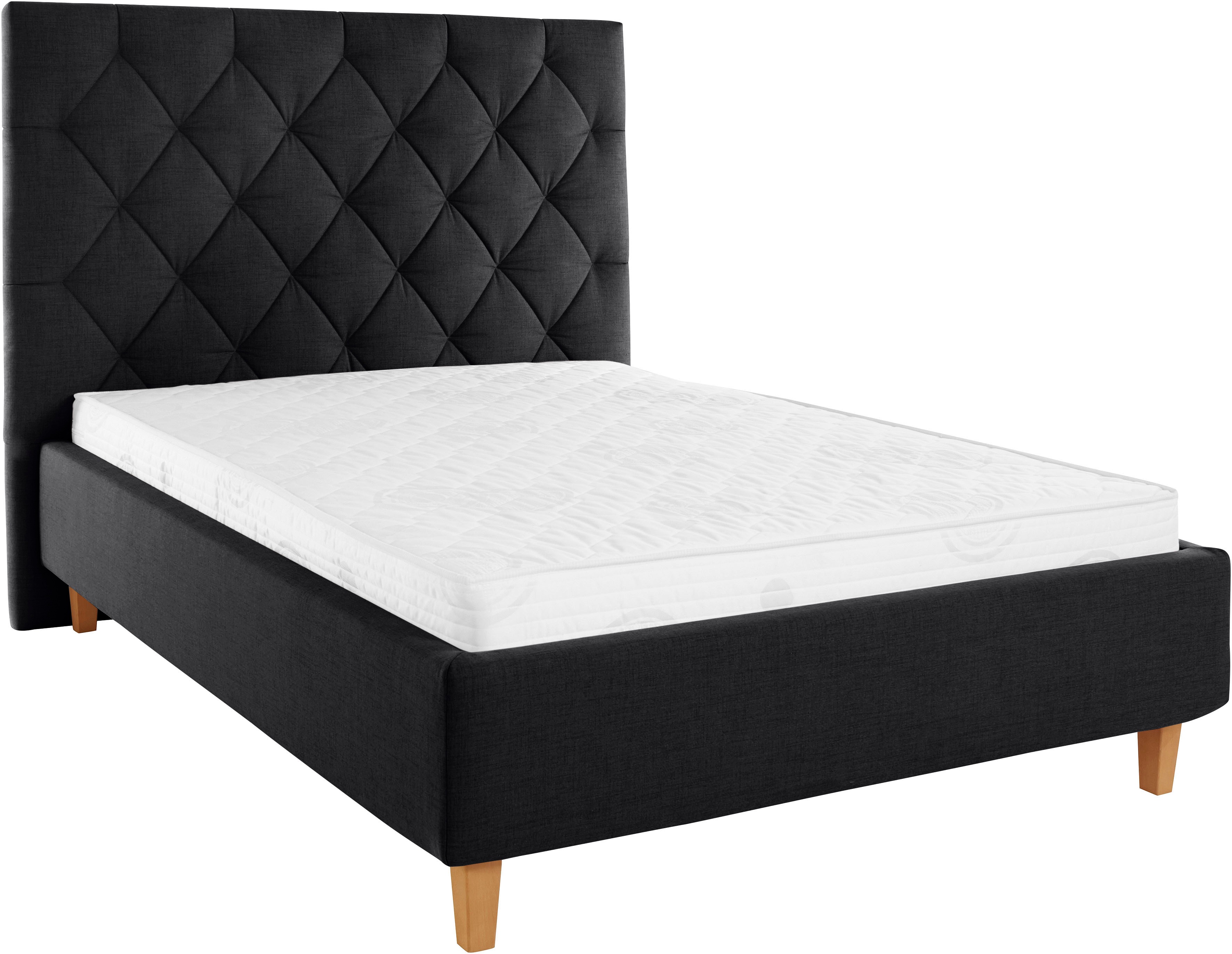 Thumbnail - Home affaire Polsterbett "Sunley 140" Kreuzsteppung, Kopfteilhöhe 142 cm, ohne oder mit Matratze/Lattenrost