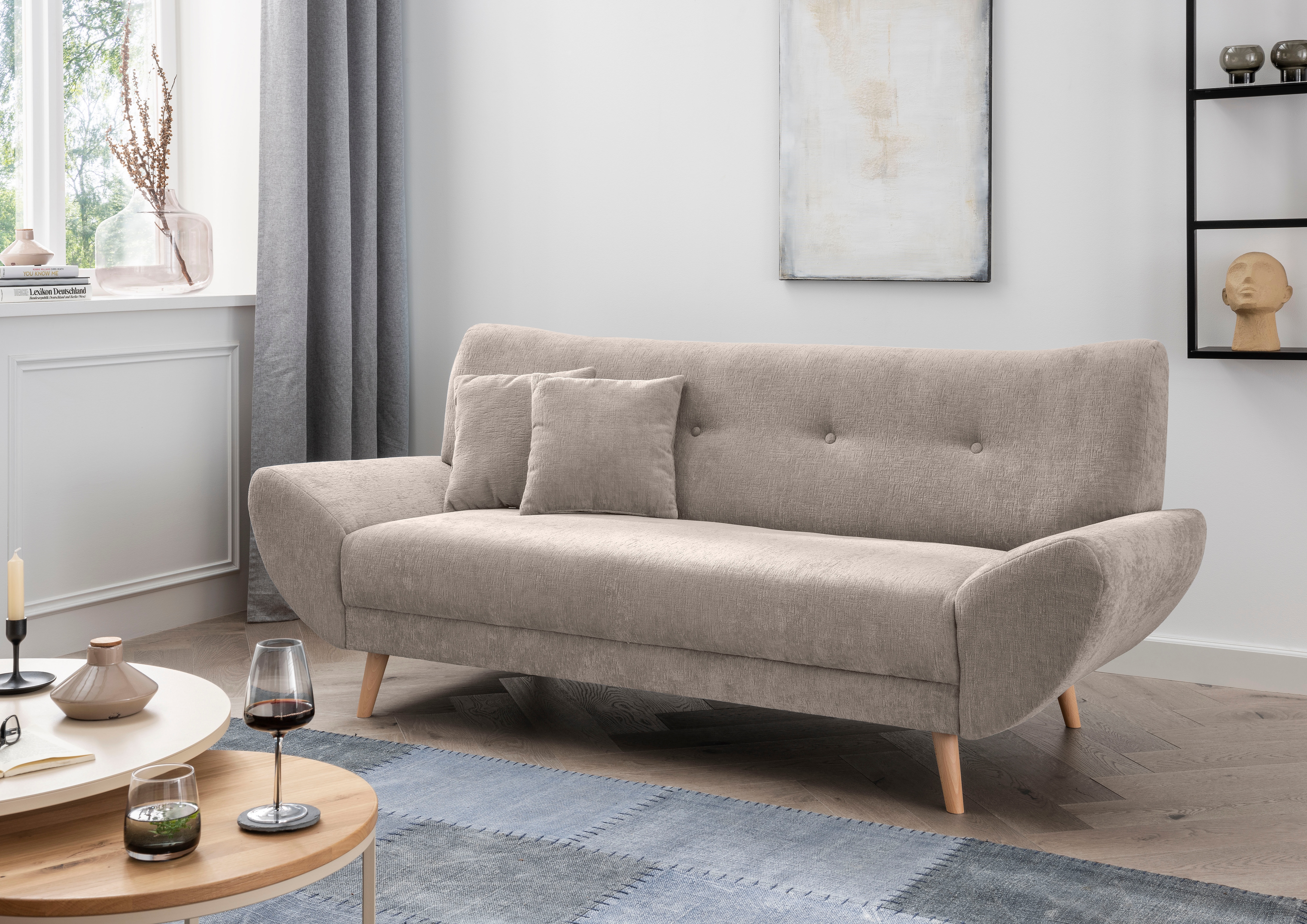 Home affaire 3-Sitzer "Basta, komfortable Wellenunterfederung, Breite 205cm"