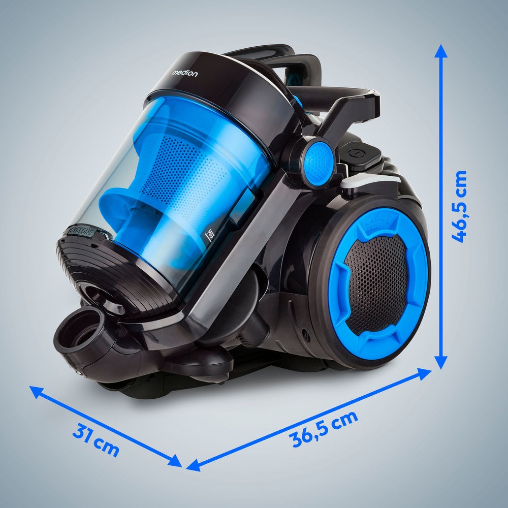 Medion® Bodenstaubsauger »P4000 (MD 11906), 8.000 Pa Saugleistung, 4,3L, Multizyklon-Technologie«, 900 W, beutellos, 11 Meter Kabellänge, HEPA 13 Filter, 75 dB, integriertes Zubehör