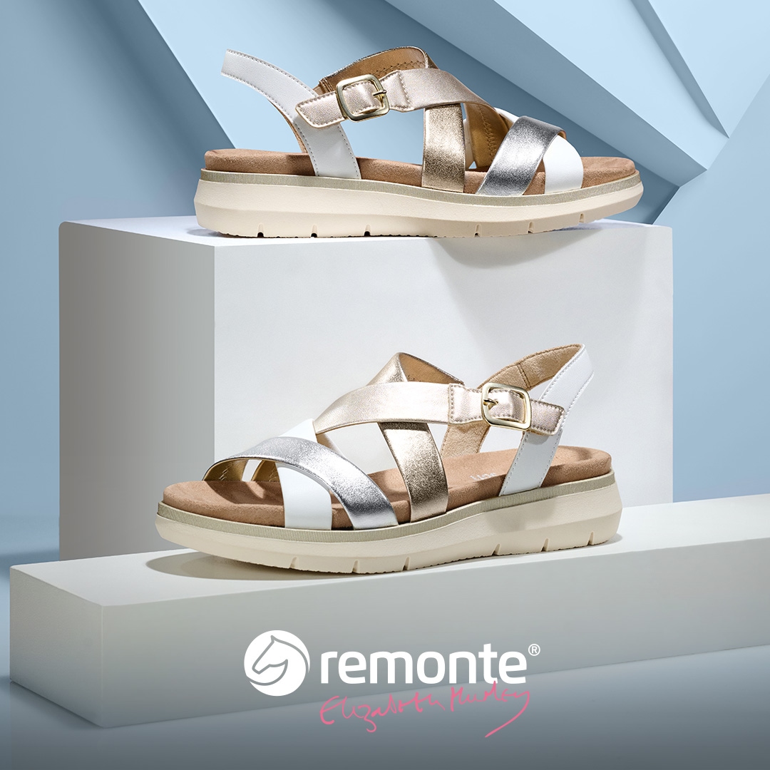 Remonte Riemchensandale »Elisabeth Hurley-Collection«, Keilabsatz, Sommerschuh, Sandalette mit Kreuzbandage