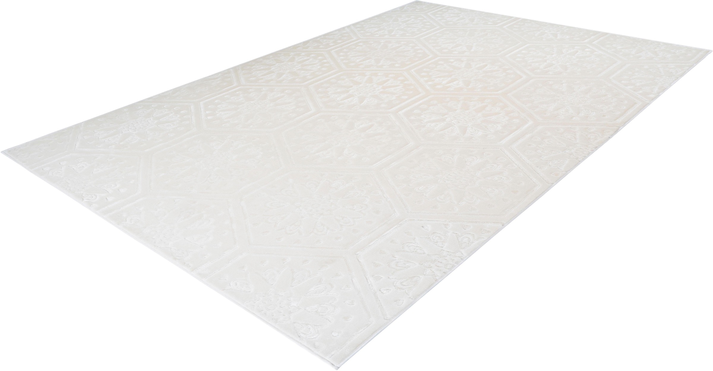 calo-deluxe Teppich »Latemar 300«, rechteckig, 7 mm Höhe, weiche Fell Haptik, Relief Muster, Wohnzimmer, Schlafzimmer