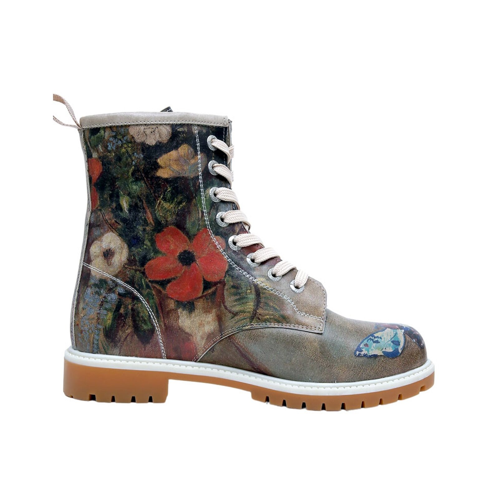 Thumbnail - DOGO Schnürboots "Longe Boots Schnürstiefel Still Life Butterflies Damen", Handgefertigt
