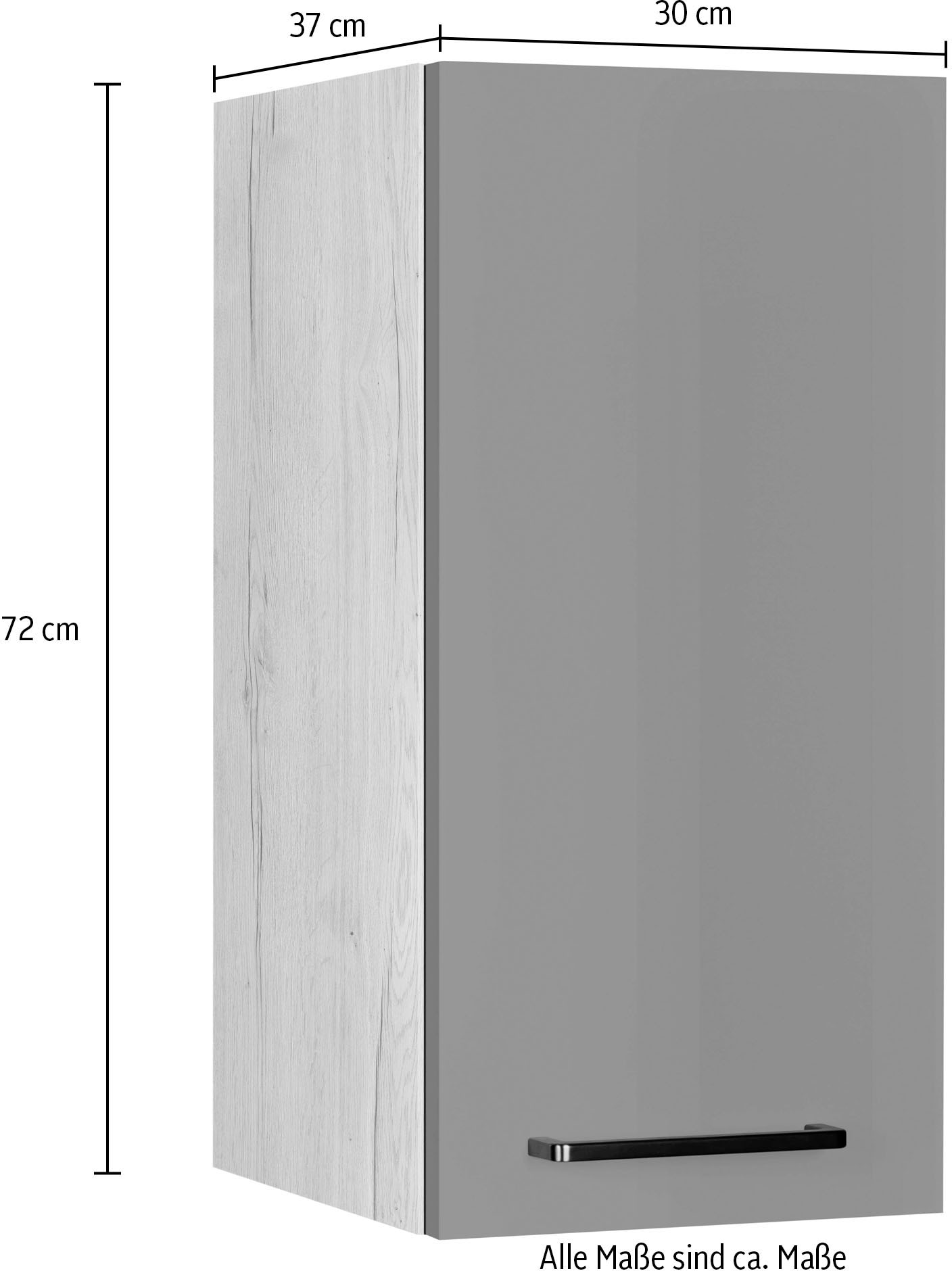 nobilia® Hängeschrank »"Easytouch", Ausrichtung wählbar, vormontiert,« in drei Breiten: 30, 45 und 60 cm, mit Soft-Close-Funktion