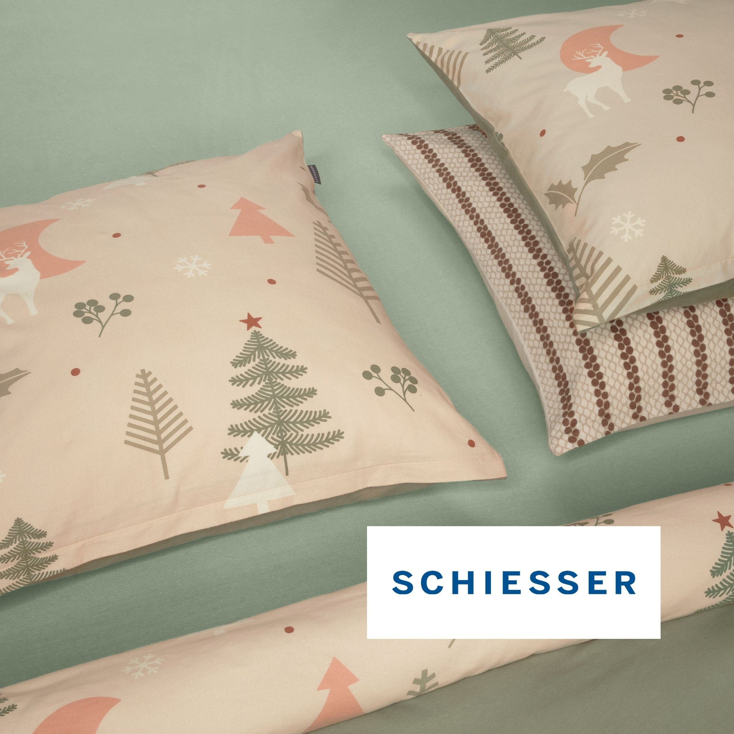 Schiesser Wendebettwäsche »Uma aus weicher Baumwolle im Nordic-Look« 2 Stk. OEKO-TEX® MADE IN GREEN