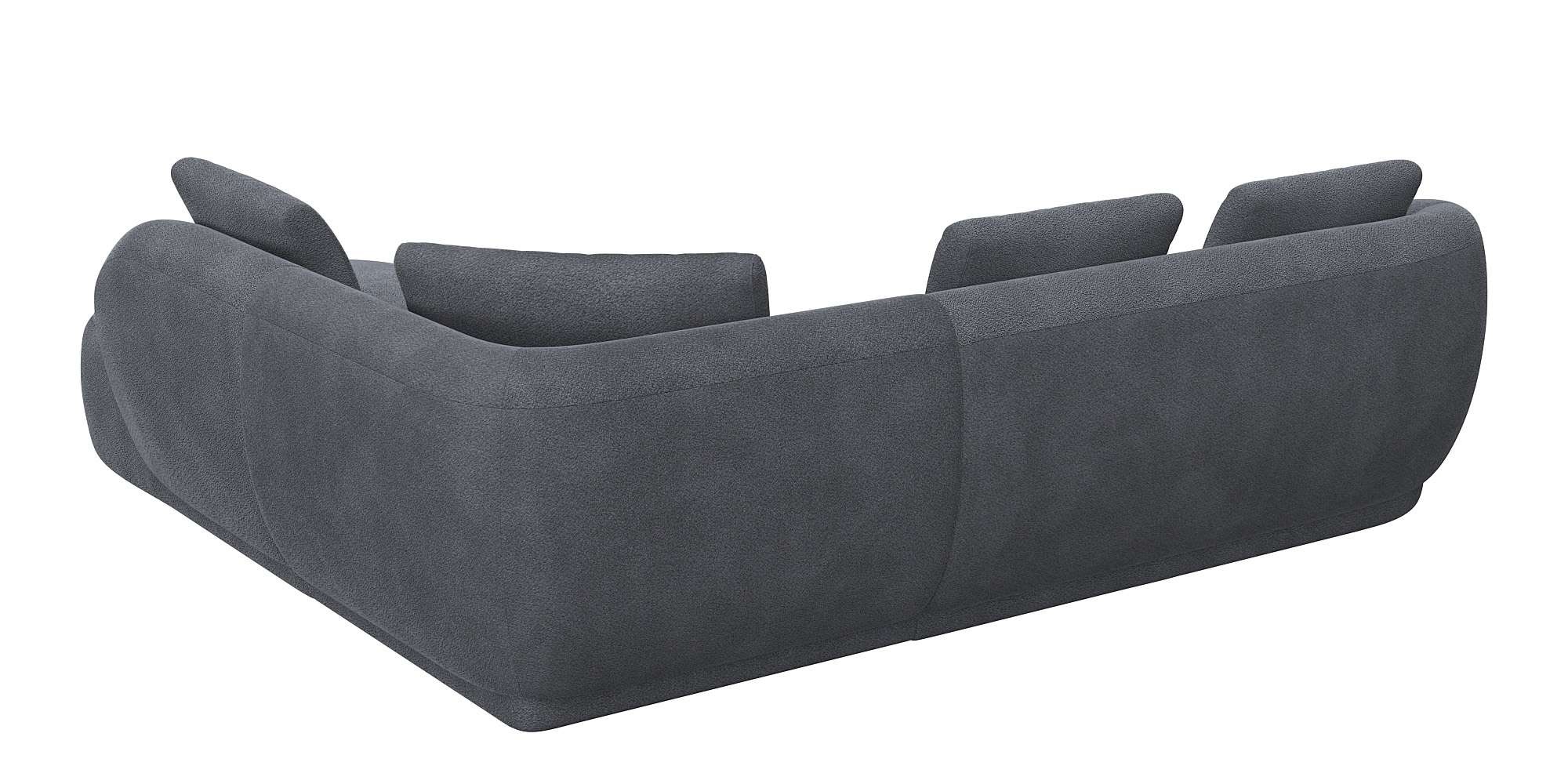 FLEXLUX Ecksofa »Torino, rund, L-Form, Sofa-Ecke mit Ottomane«, Modernes, organisches Sofa-Design, Kaltschaum, Wellenunterfederung