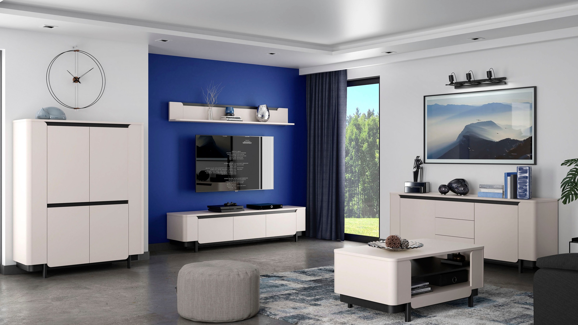 Thumbnail - FORTE Couchtisch "VODOL" Couchtisch, Ablageboden, 2 offen Fächer