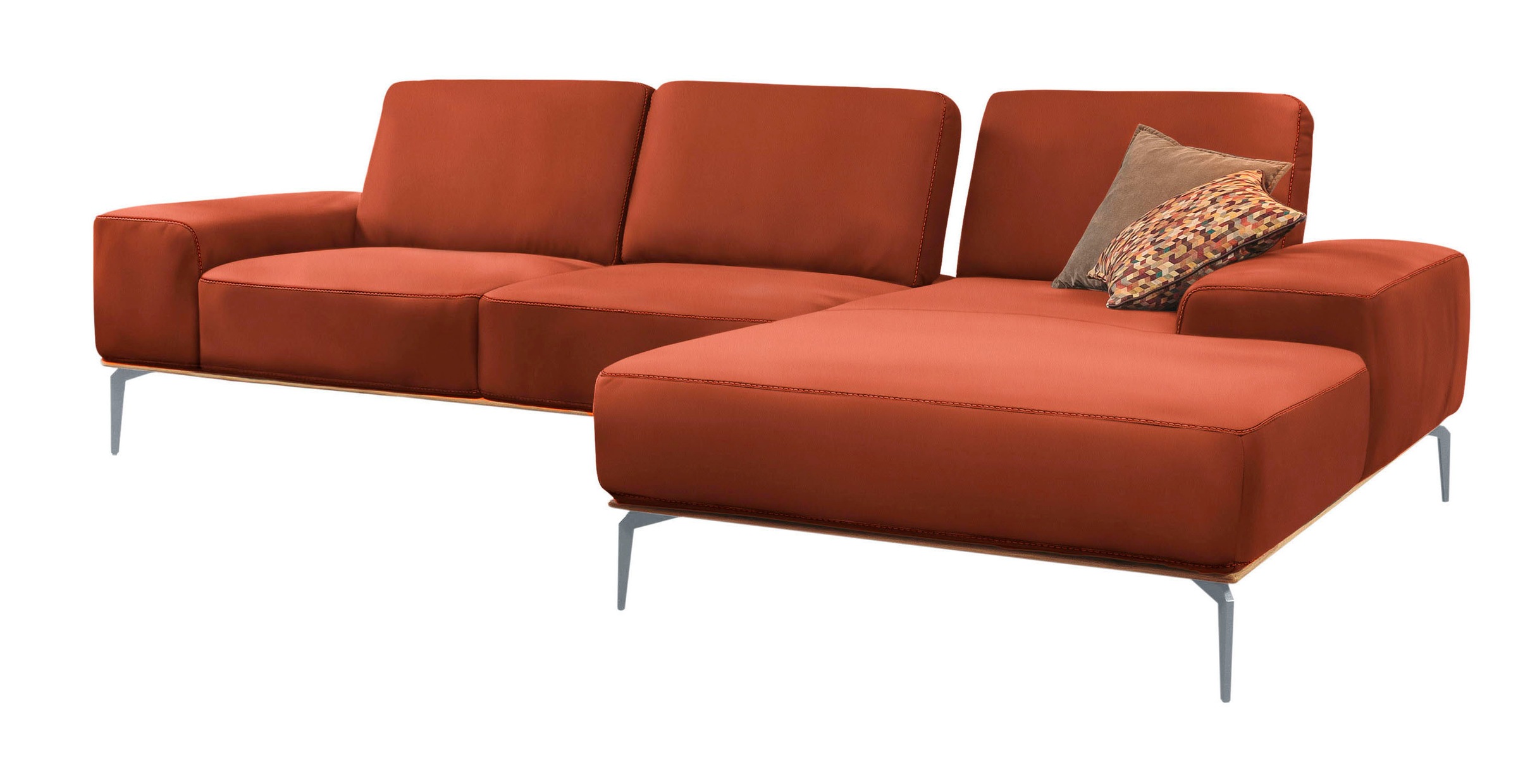 Thumbnail - W.SCHILLIG Ecksofa "run, Designsofa mit tollem Sitzkomfort, bequem, L-Form" mit elegantem Holzsockel, Füße in Silber mat...