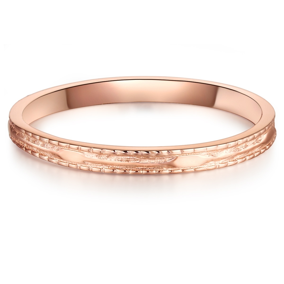 Fingerring GLANZSTÜCKE MÜNCHEN "GSM279" Gr. 52, roségold, Fingerringe, Damen, 52, Silber 925 (Sterlingsilber), 1,9mm, Fingerring, aus Sterling Silber