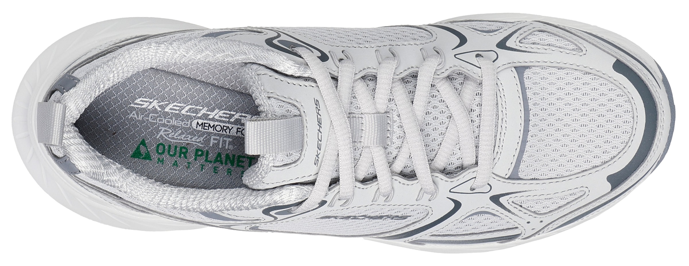 Skechers Sneaker »EDGERIDE-SILVER ECLIPSE«, Retro Sneaker, Schnürschuh mit Metallic-Besätzen