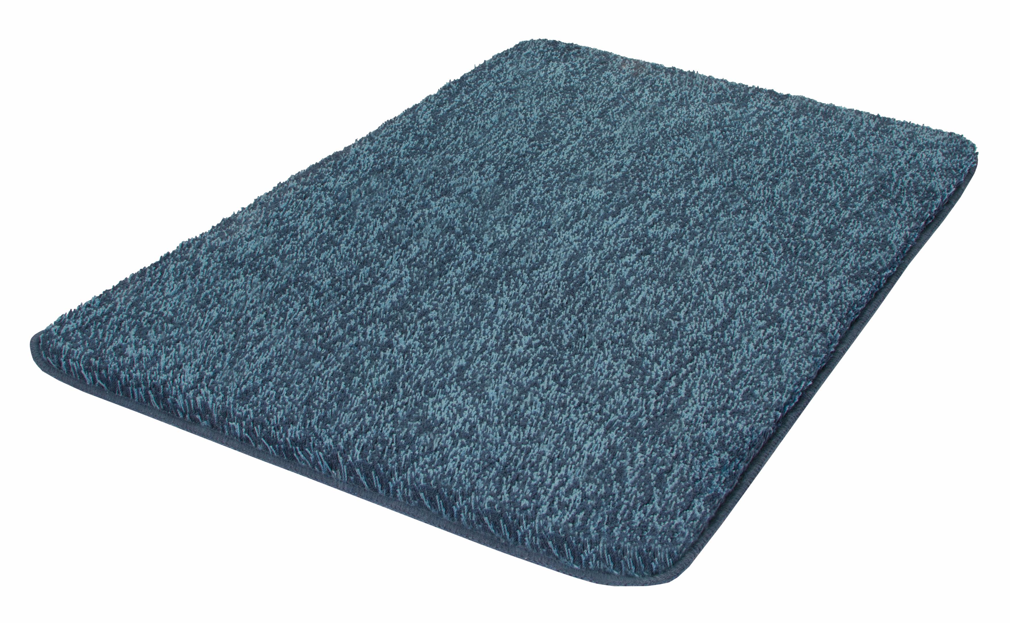 Kleine Wolke Badematte "Seattle, Badvorleger, Badezimmer Teppich" Höhe 25 mm rutschhemmend beschichtet fußbodenheizungsgeeignet Badteppich, Uni Farben mit Melange Effekt, besonders weich, waschbar