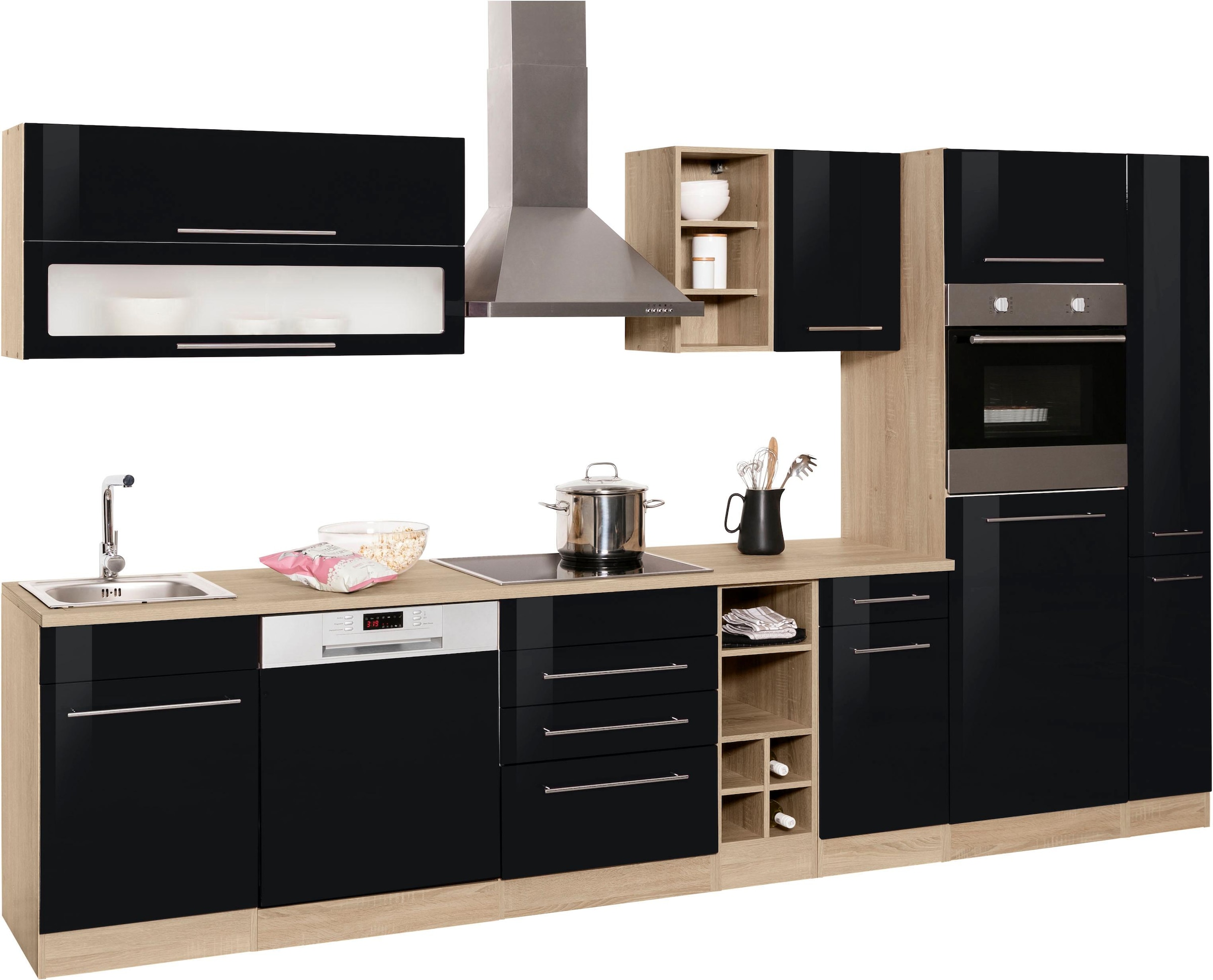 KOCHSTATION Küchenzeile »KS-Eton«, mit E-Geräten, Breite 330 cm
