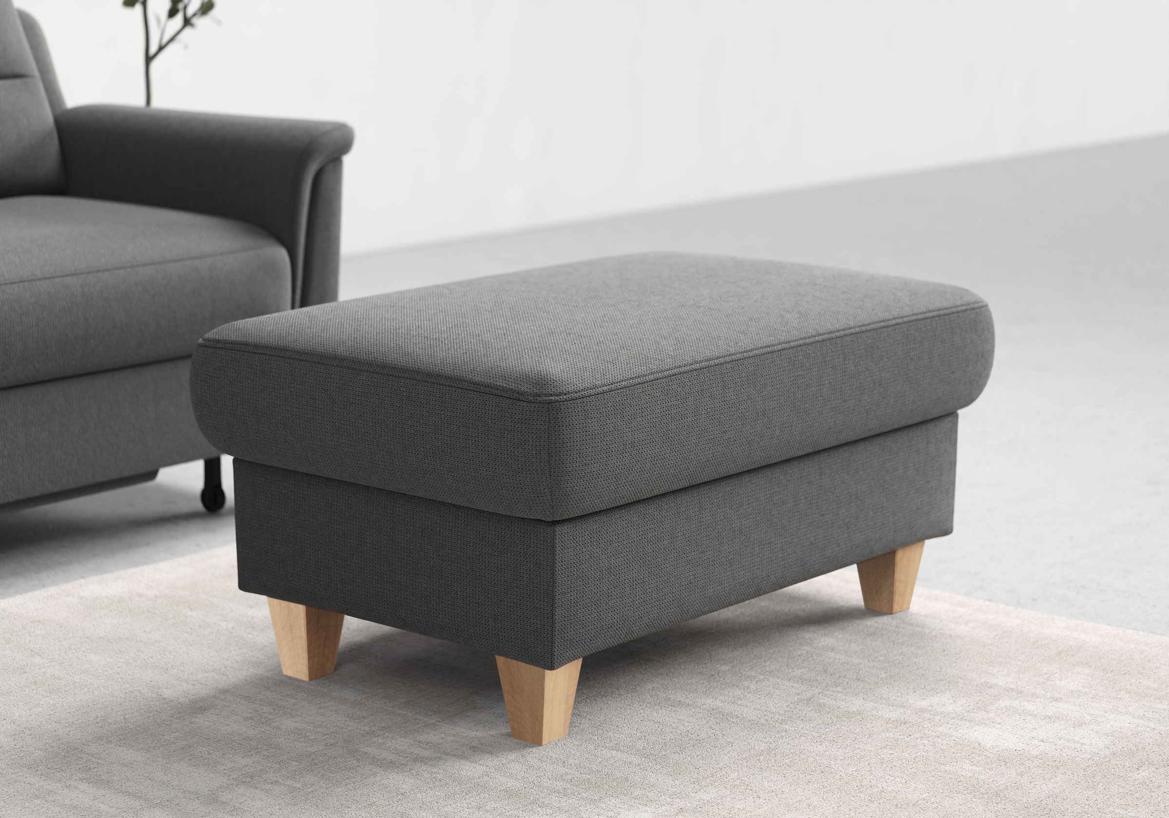 sit&more Stauraumhocker "Farö" mit Stauraum und Federkern und naturfarbenen Füßen